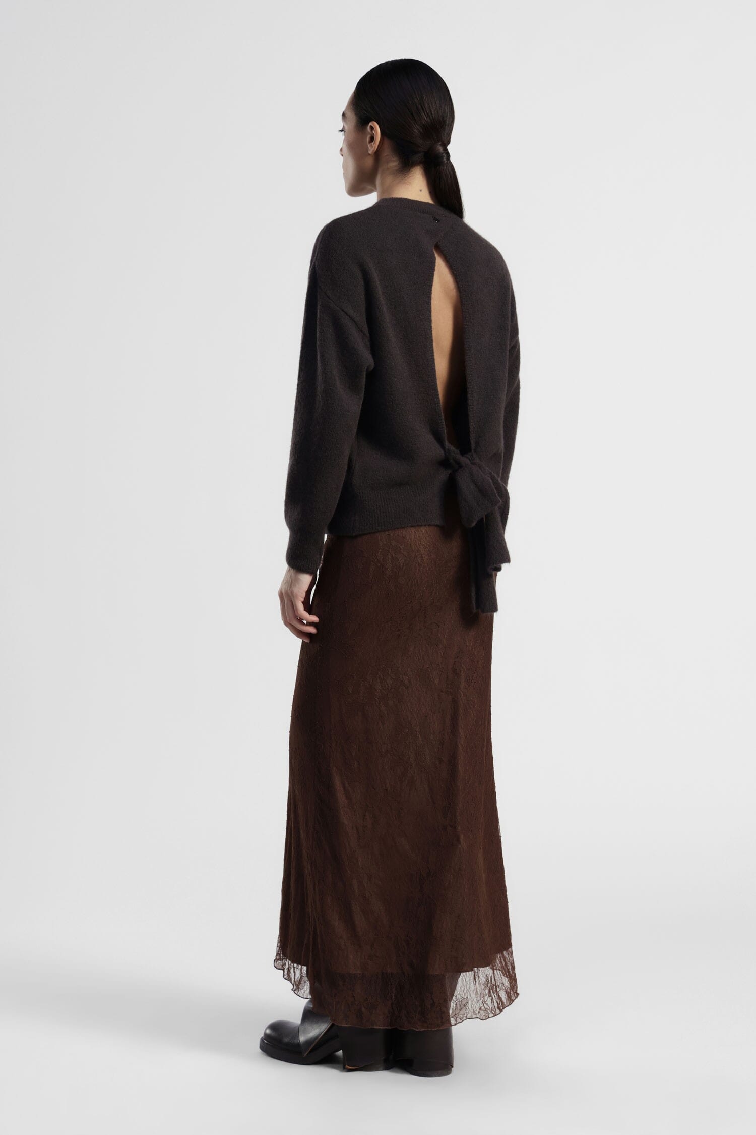 Gonna Midi Con Sovrapposizione In Pizzo Floreale Dixie