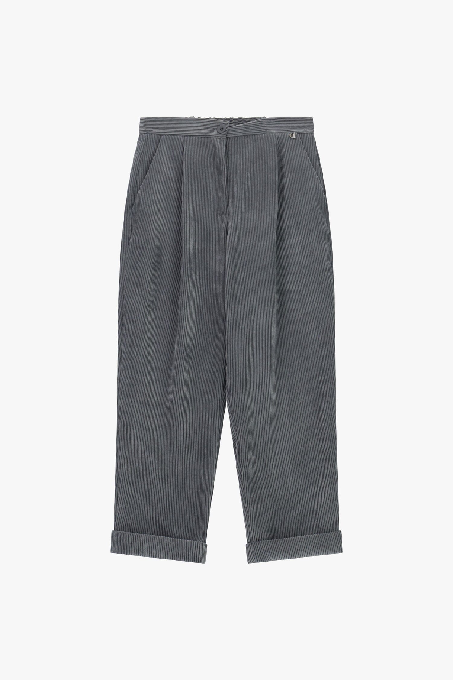 High Waisted Palace Trousers With Darts And Turn-ups Dixie