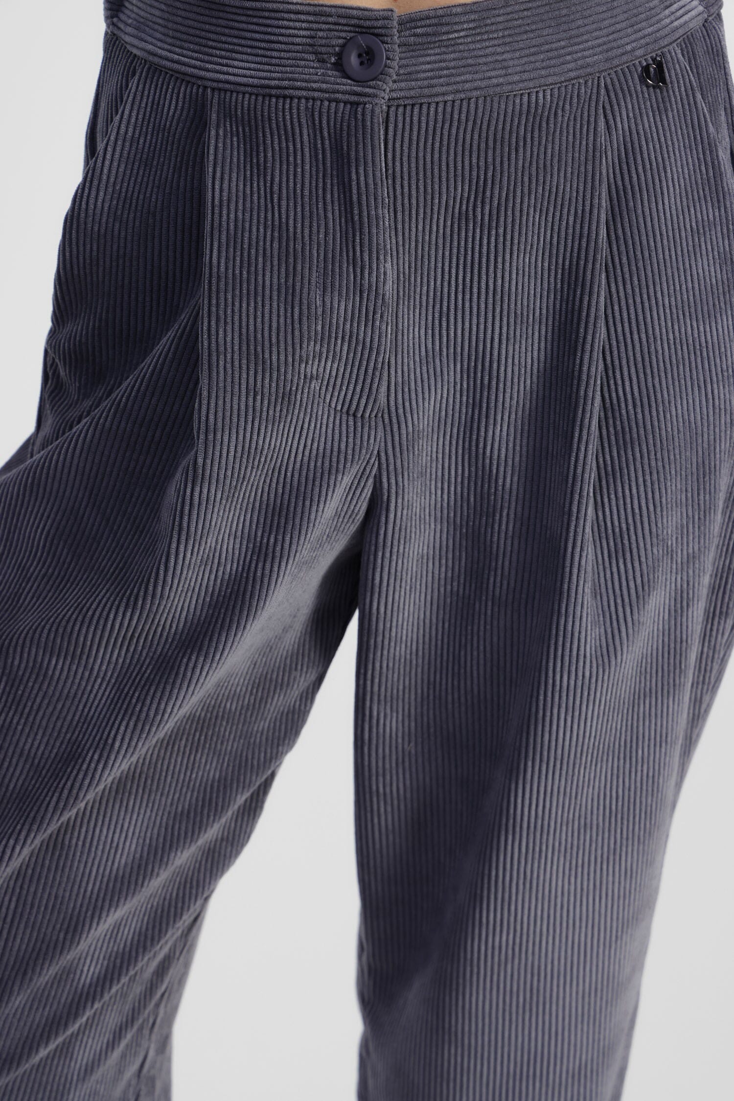 High Waisted Palace Trousers With Darts And Turn-ups Dixie