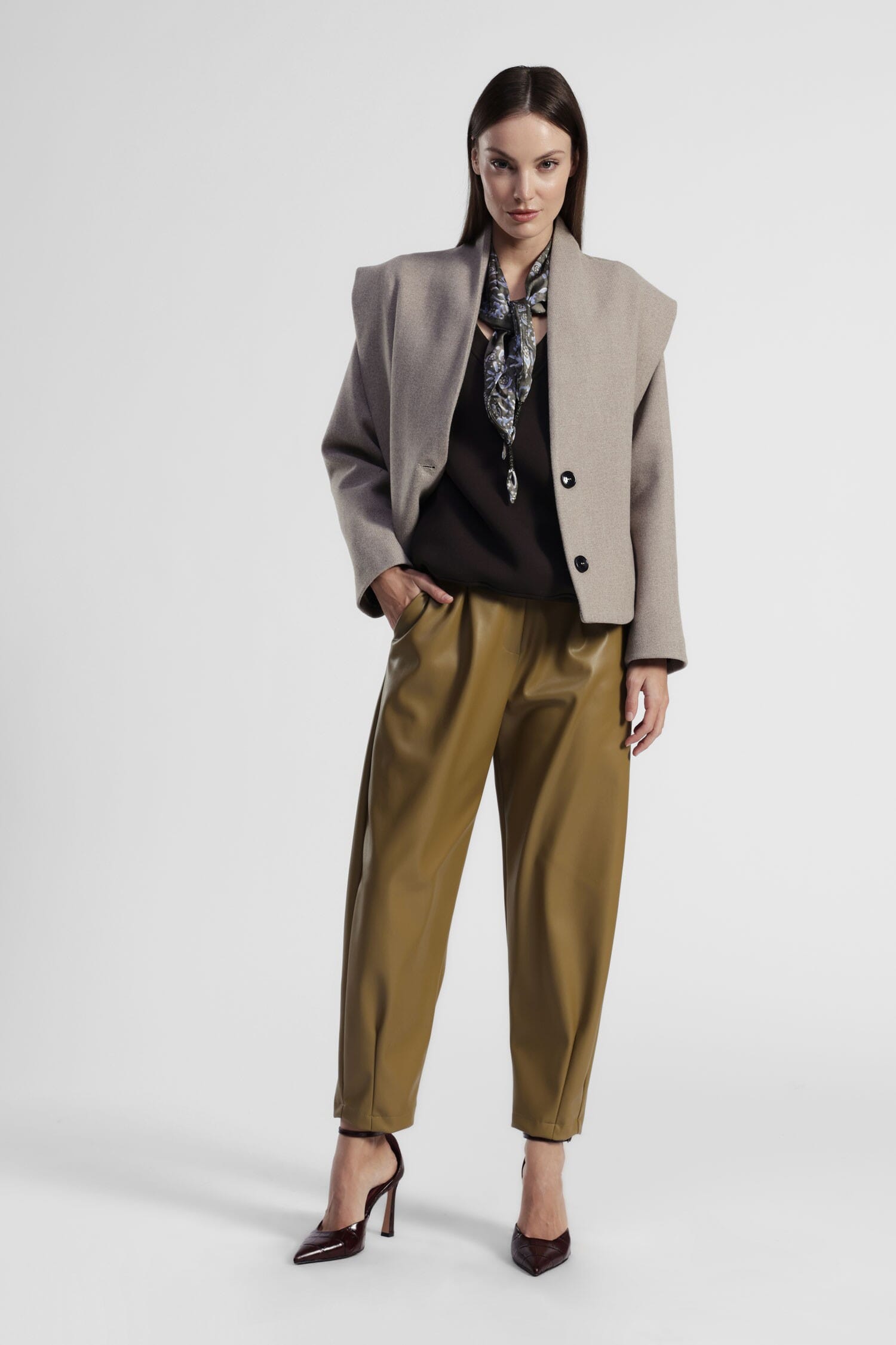 Pantalon taille haute Pinces Detail Wide Leg Dixie