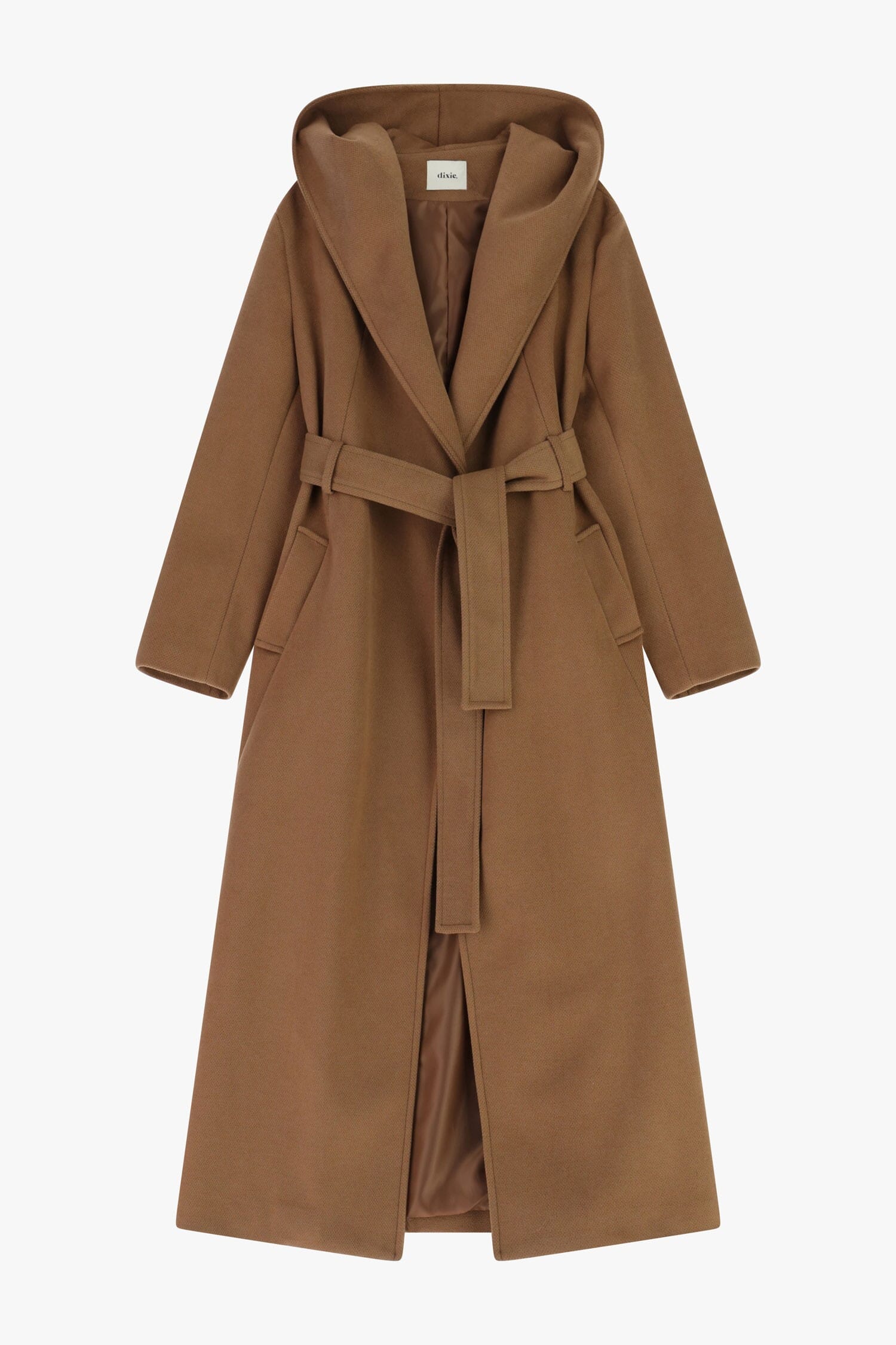 Cappotto Lungo Con Ampio Cappuccio E Cintura Dixie