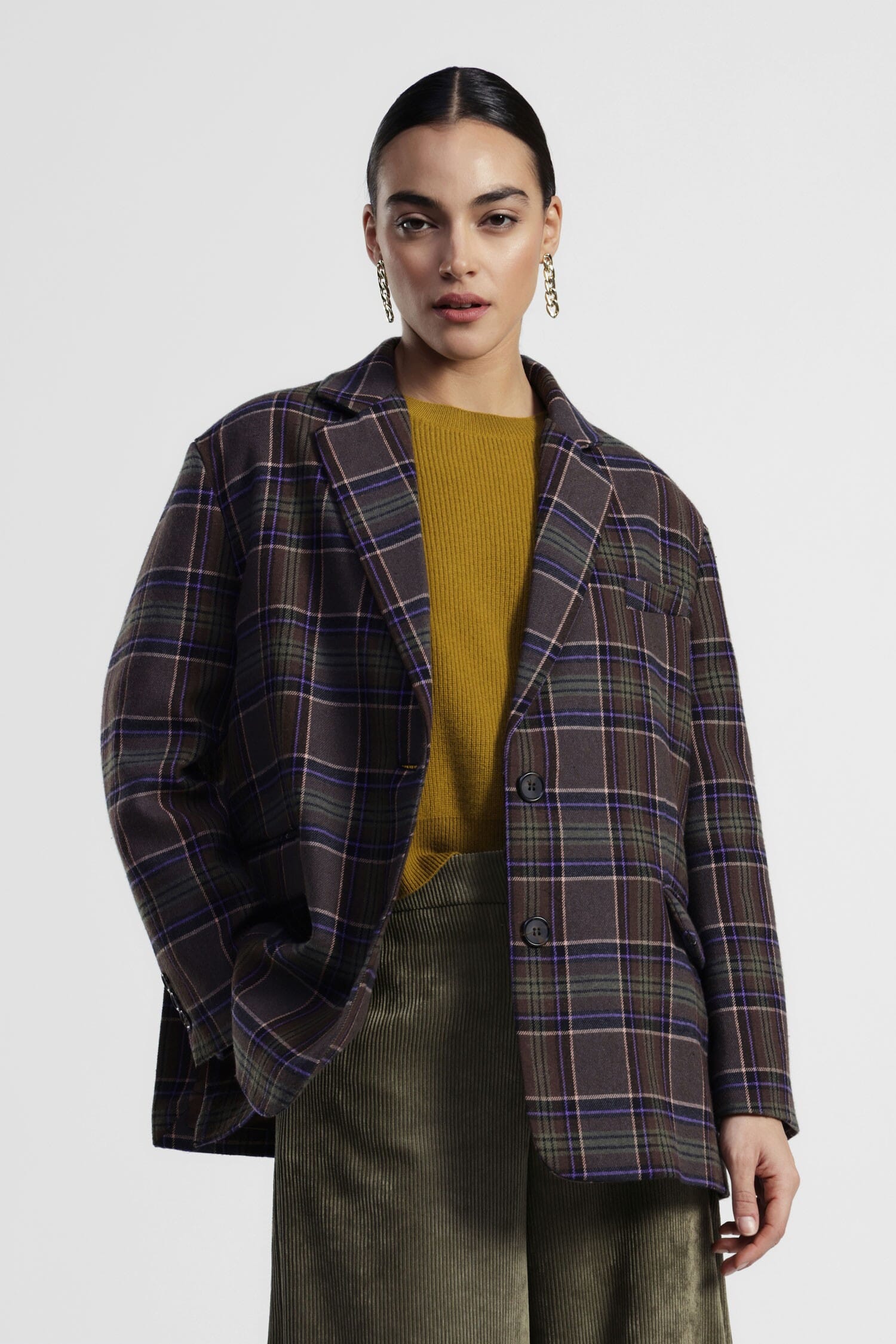 Blazer A Quadri Con Tasche Frontali E Revers Dixie