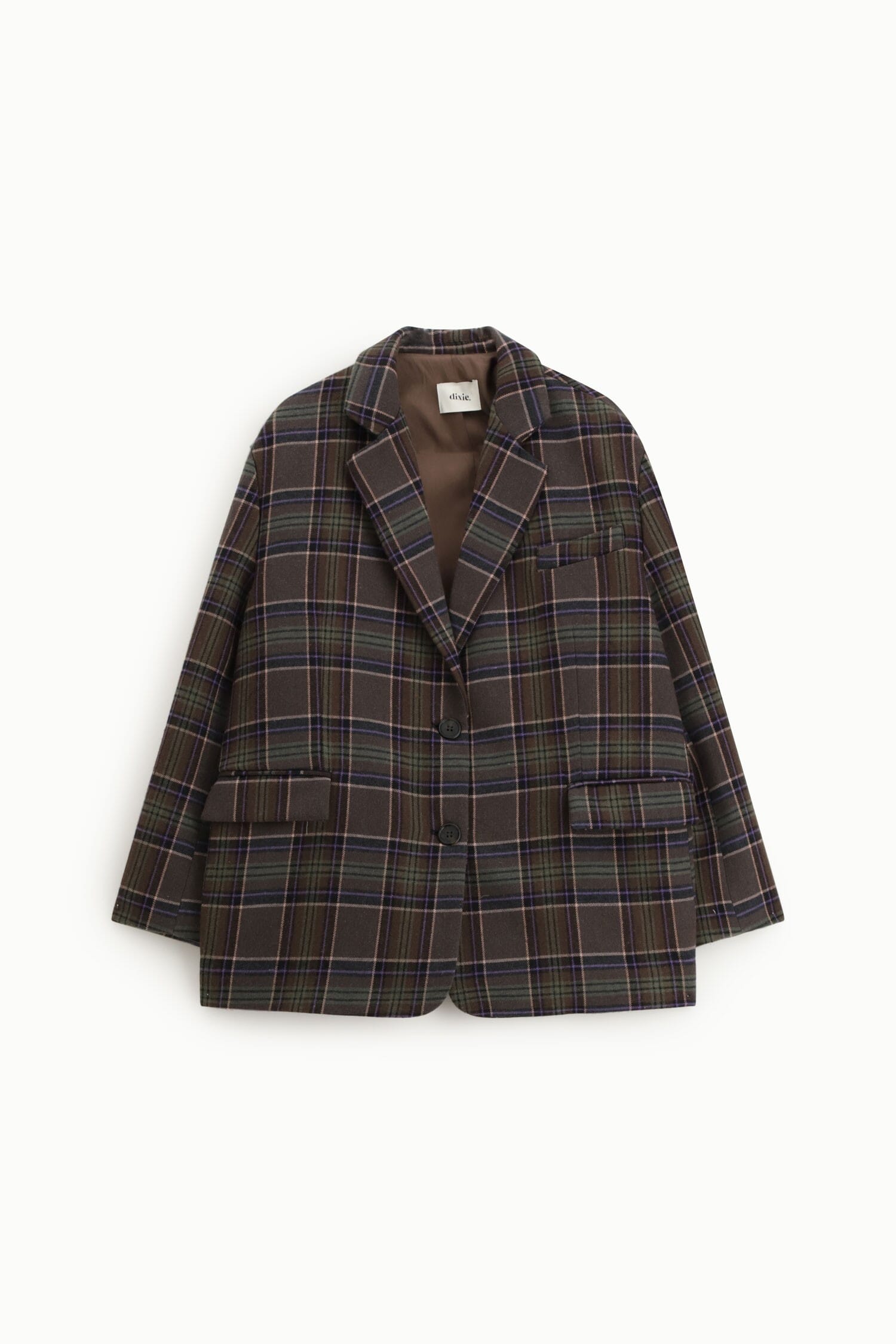 Blazer A Quadri Con Tasche Frontali E Revers Dixie