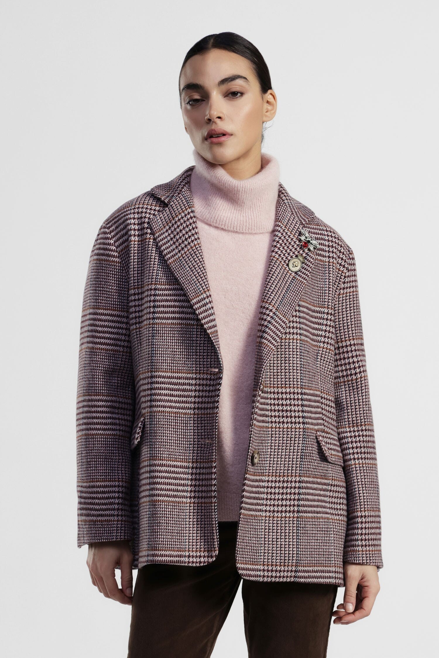 Blazer à carreaux avec poches à rabat et doubles boutons Dixie