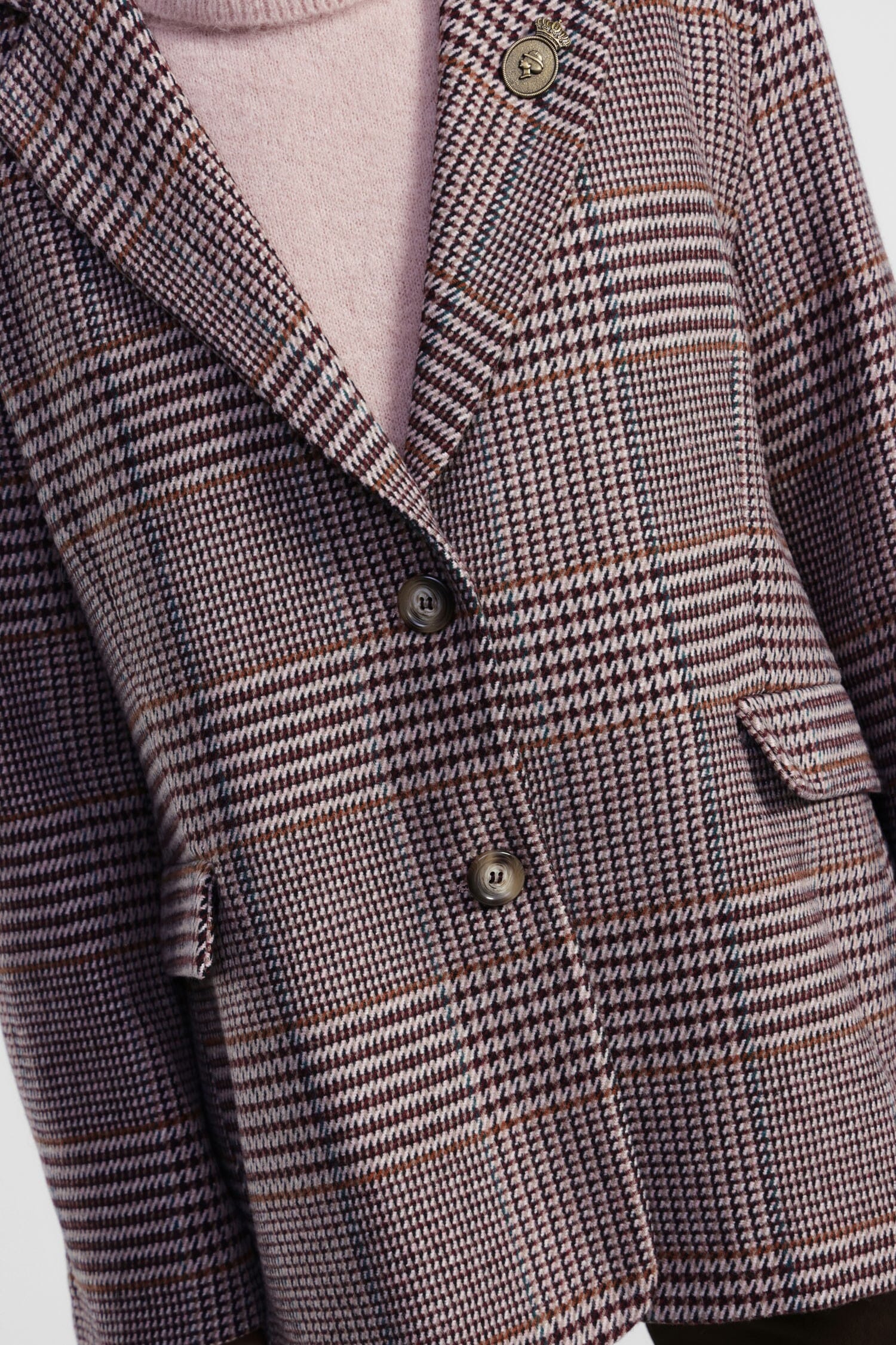 Blazer à carreaux avec poches à rabat et doubles boutons Dixie