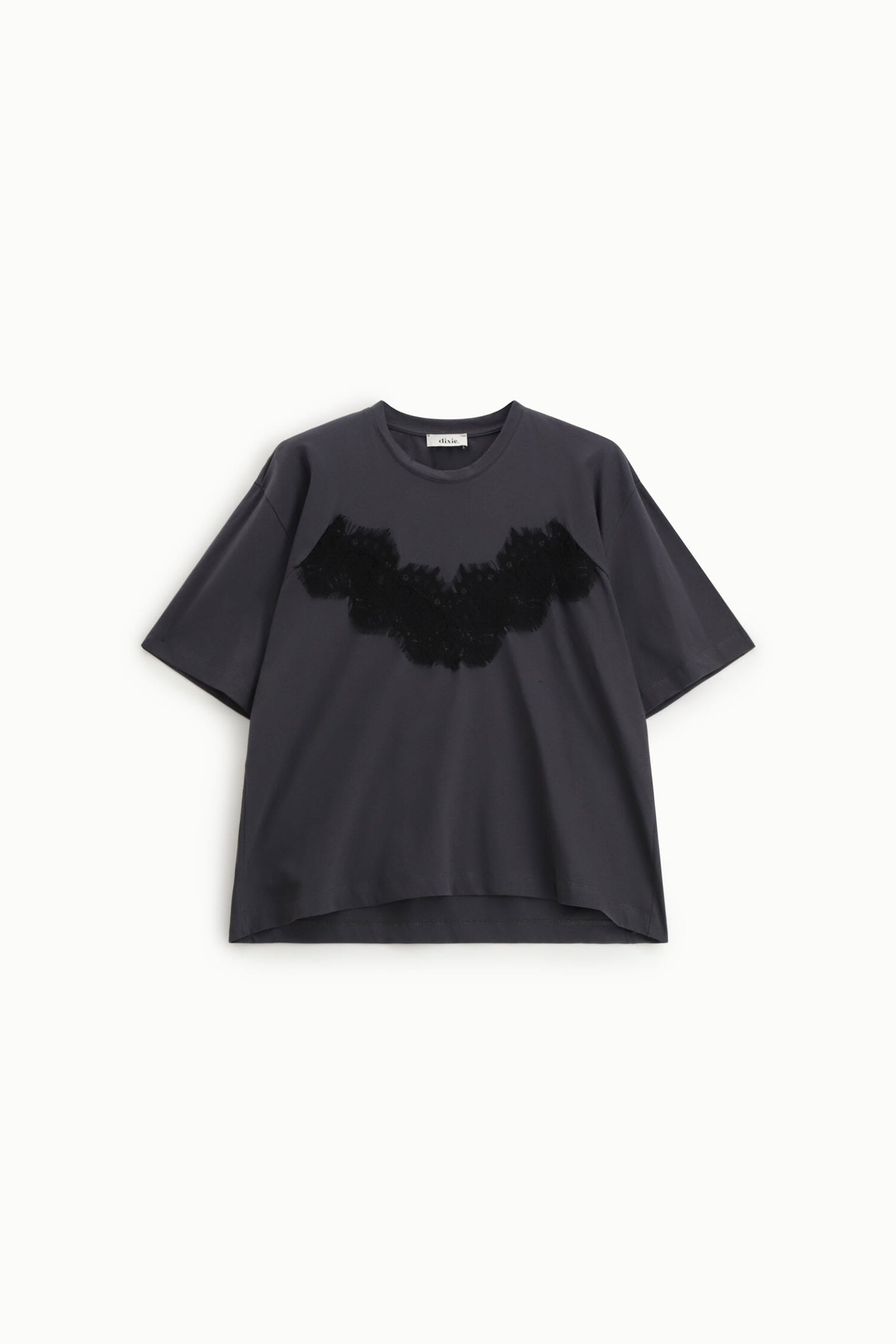 Dixie - T-shirt à manches courtes avec empiècement en dentelle sur le devant