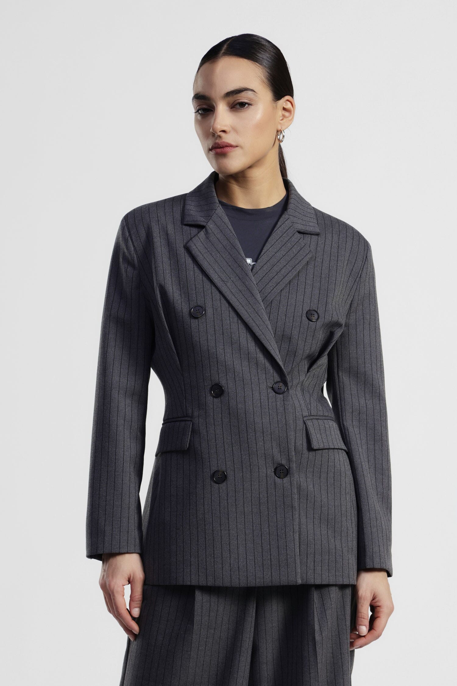 Blazer à pinces à double boutonnage avec poches passepoilées Dixie