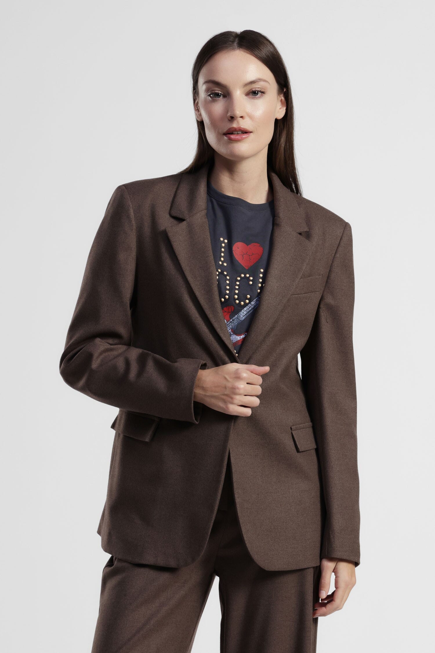 Dixie One-breasted Blazer With Flap Pockets