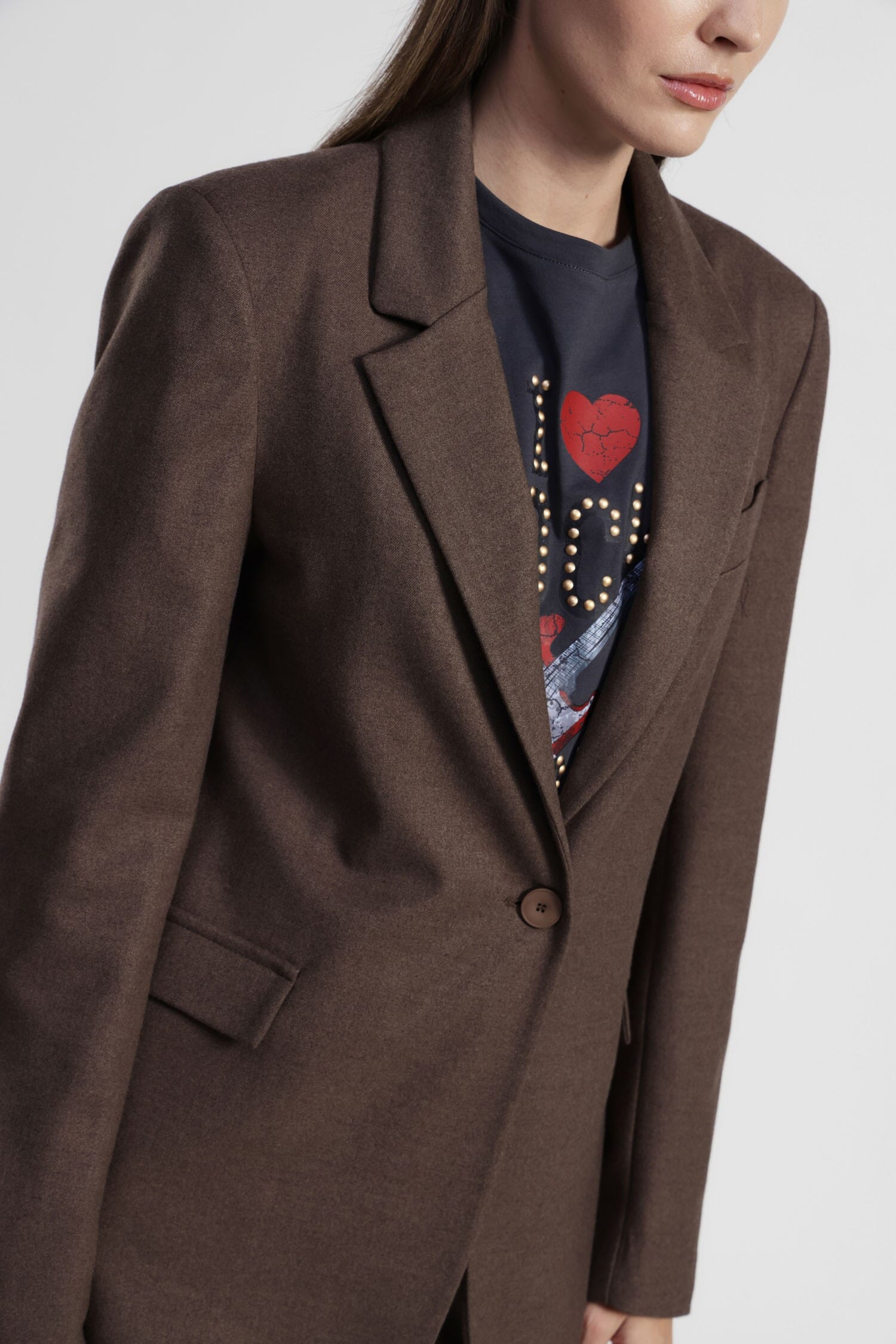 Dixie One-breasted Blazer With Flap Pockets