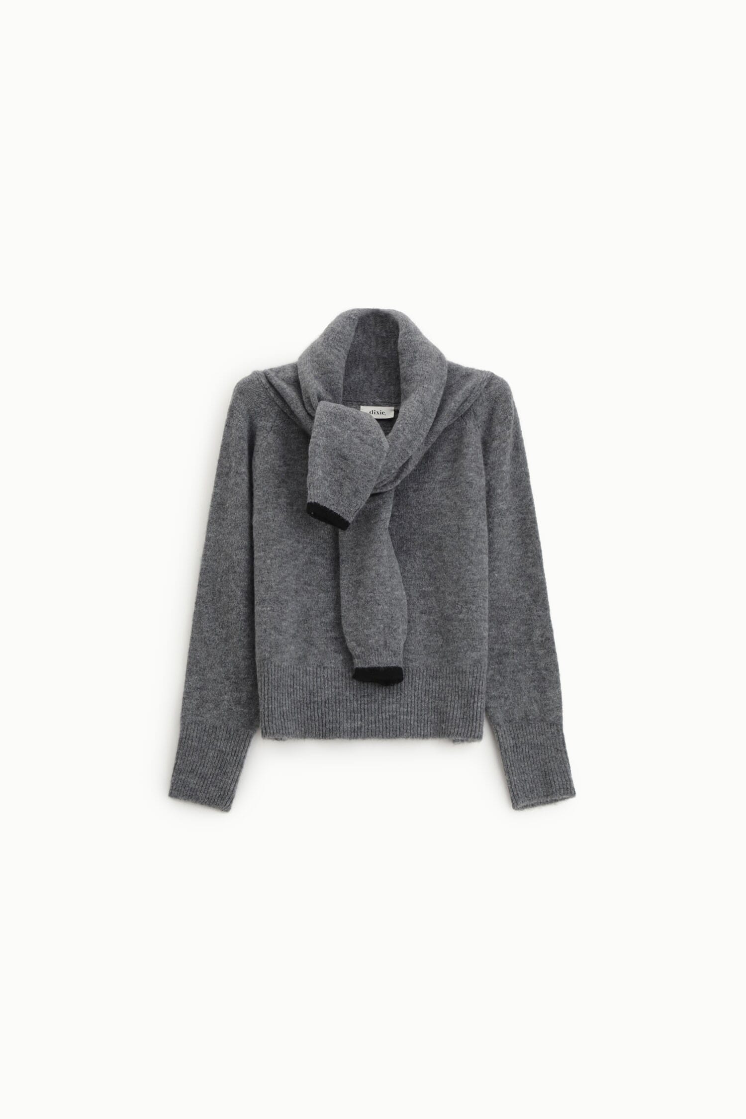 Pull ras du cou avec écharpe nouée intégrée Dixie