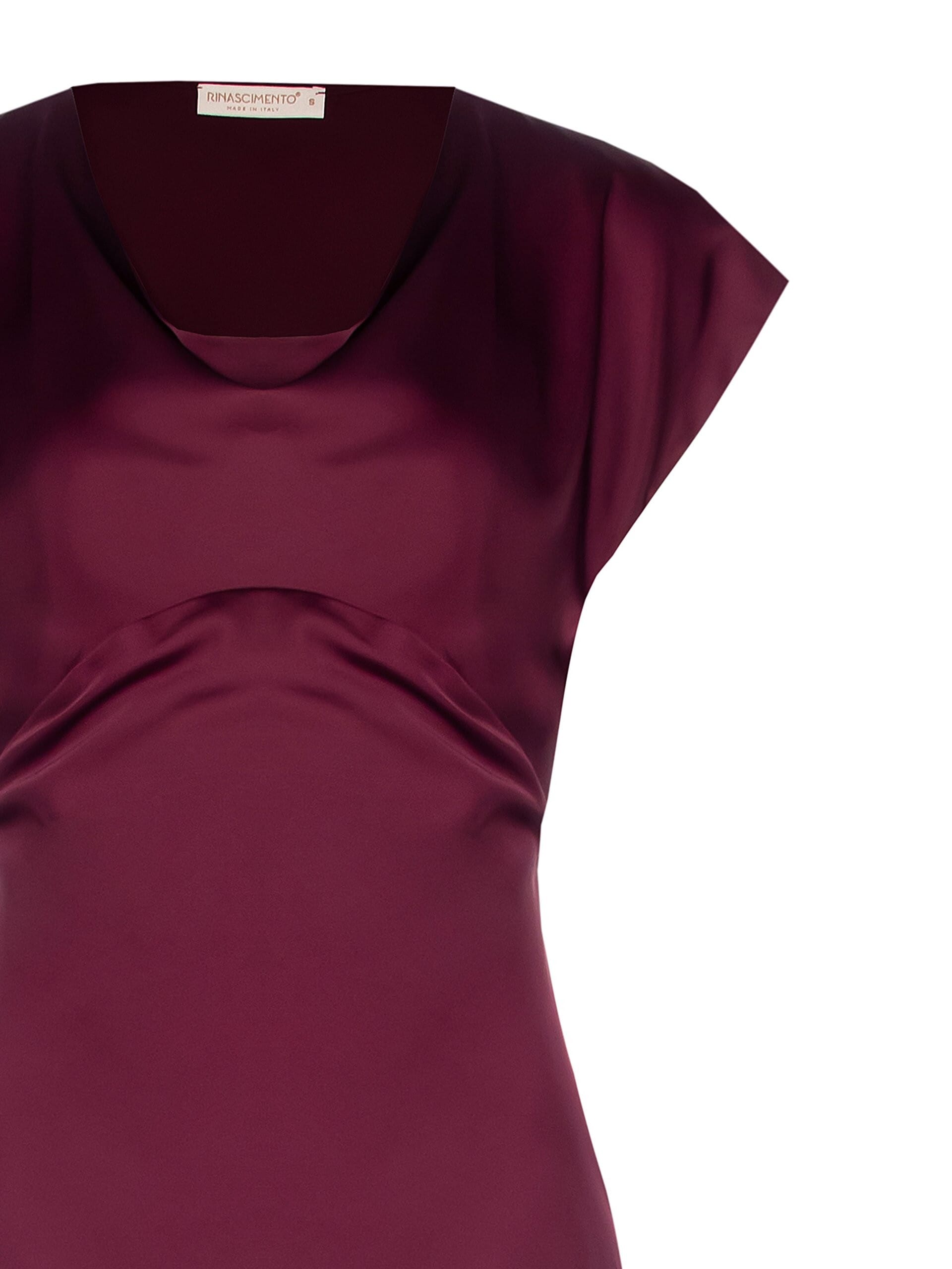 Robe midi en jupon de satin avec encolure à anneaux et bas en dentelle Rinascimento