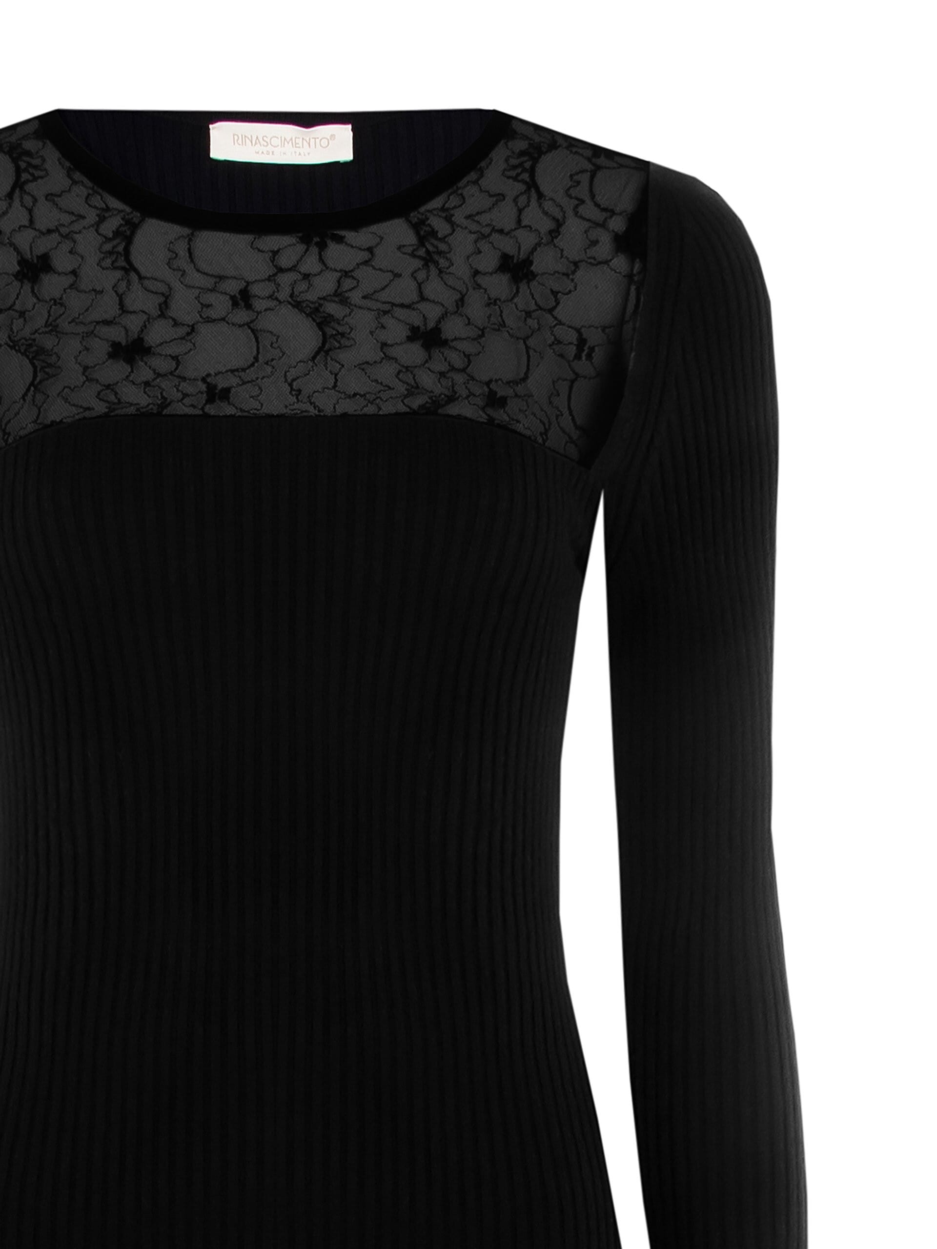 Robe fourreau midi en tricot avec empiècement en dentelle Rinascimento