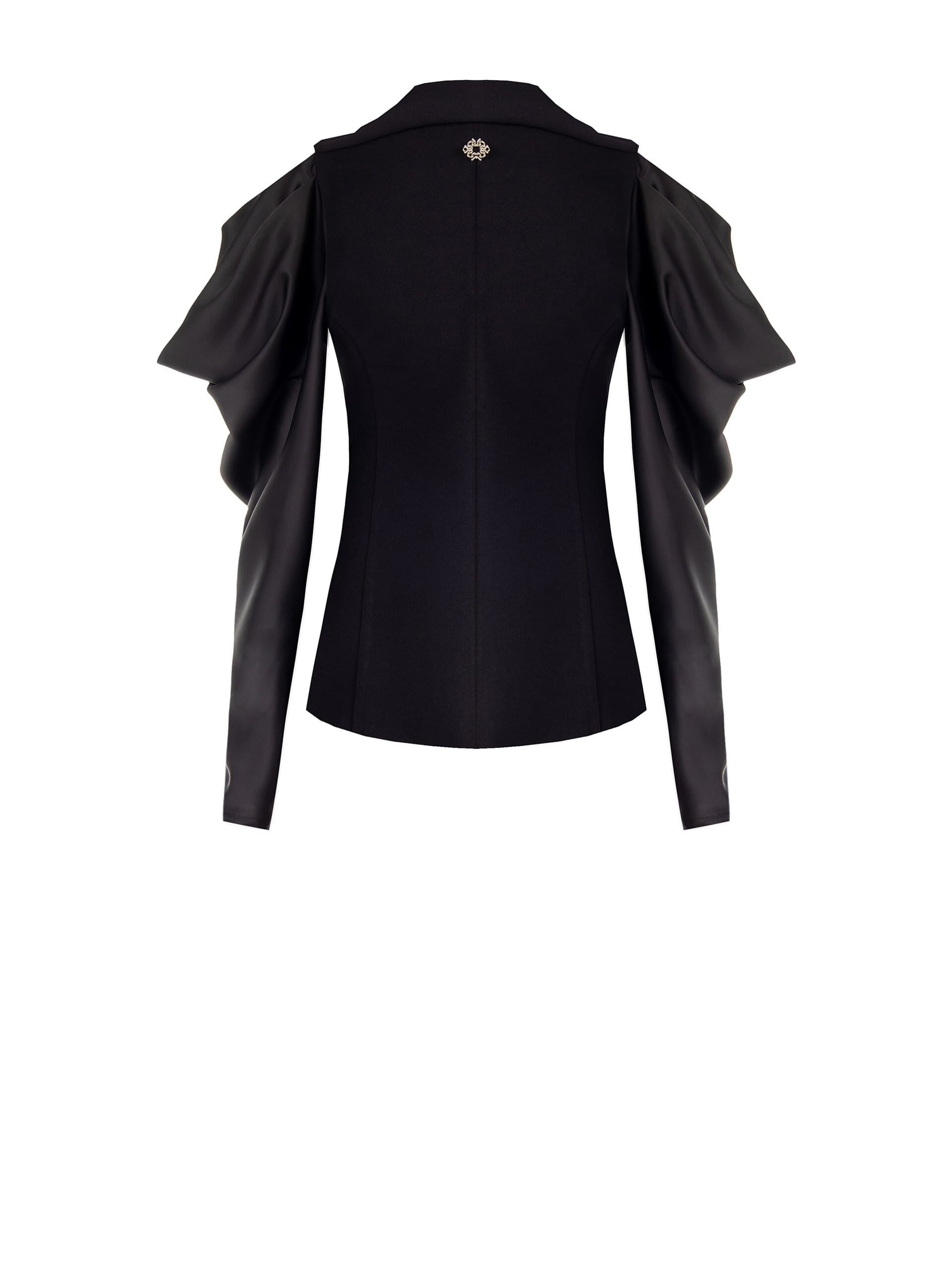 Giacca Blazer Sfiancata In Scuba Crepe Con Maxi Maniche In Raso Rinascimento