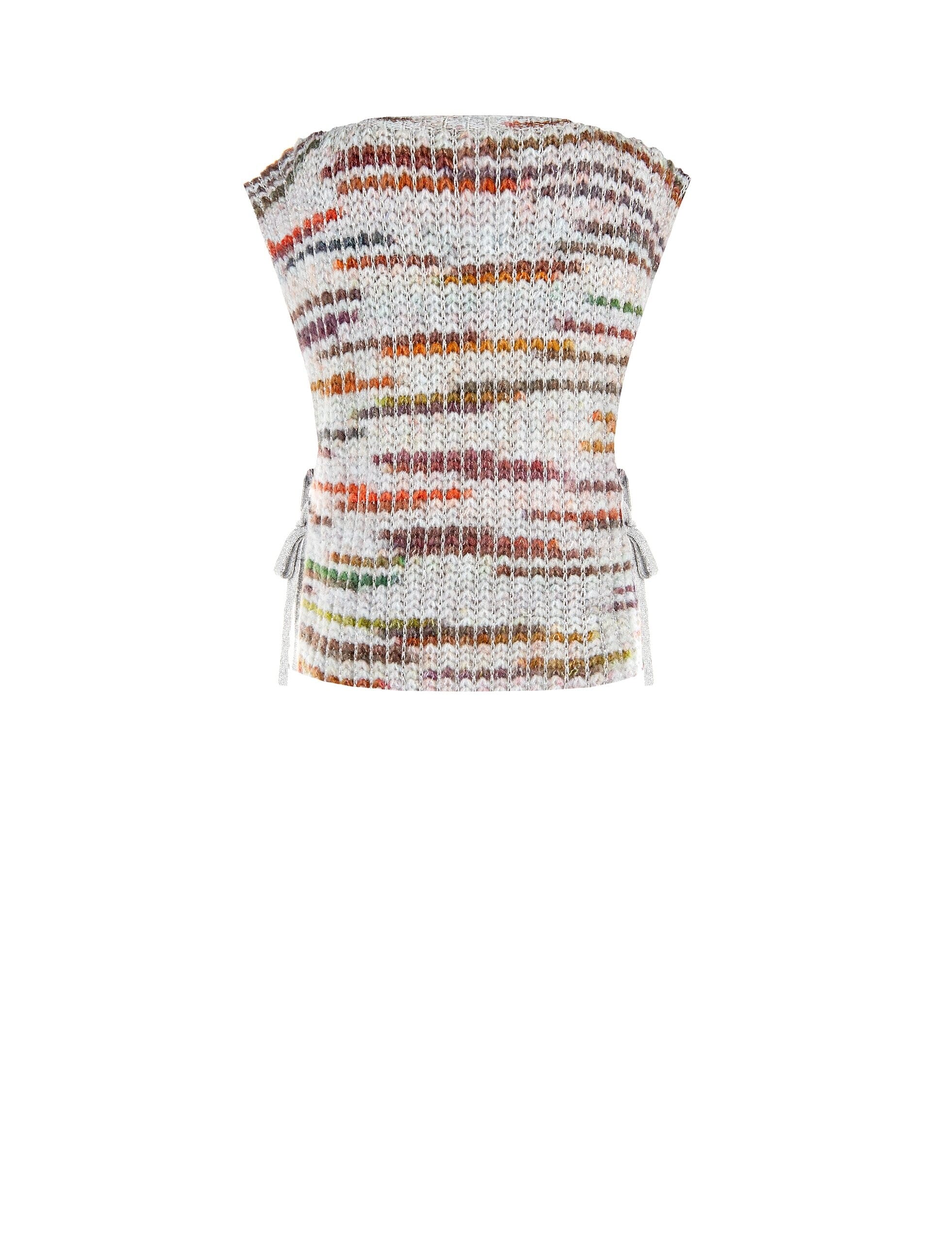 Gilet In Maglia Intrecciata Con Lurex E Laccetti Sui Lati Rinascimento