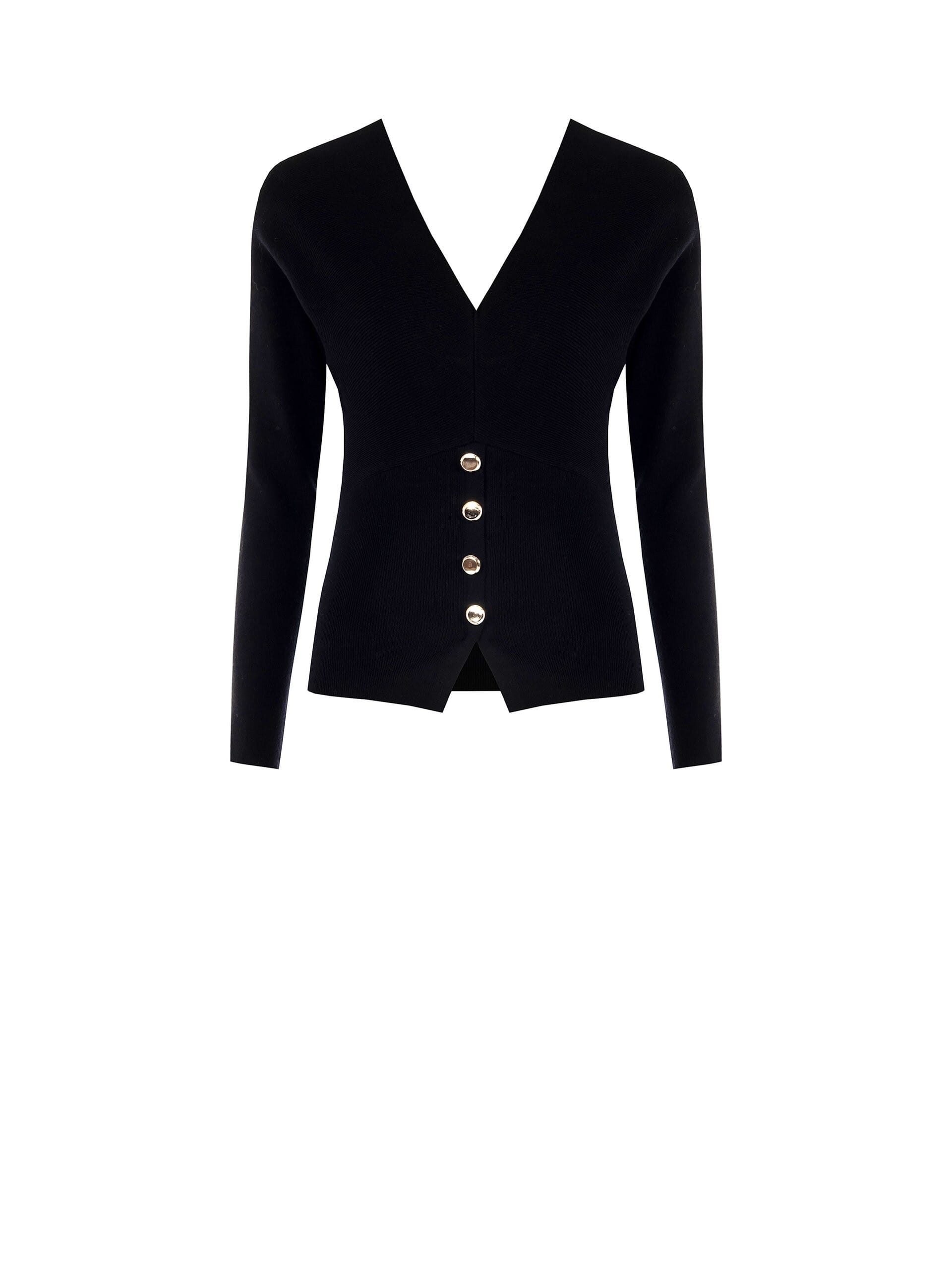 Maglione Aderente Con Doppio Scollo A V Rinascimento