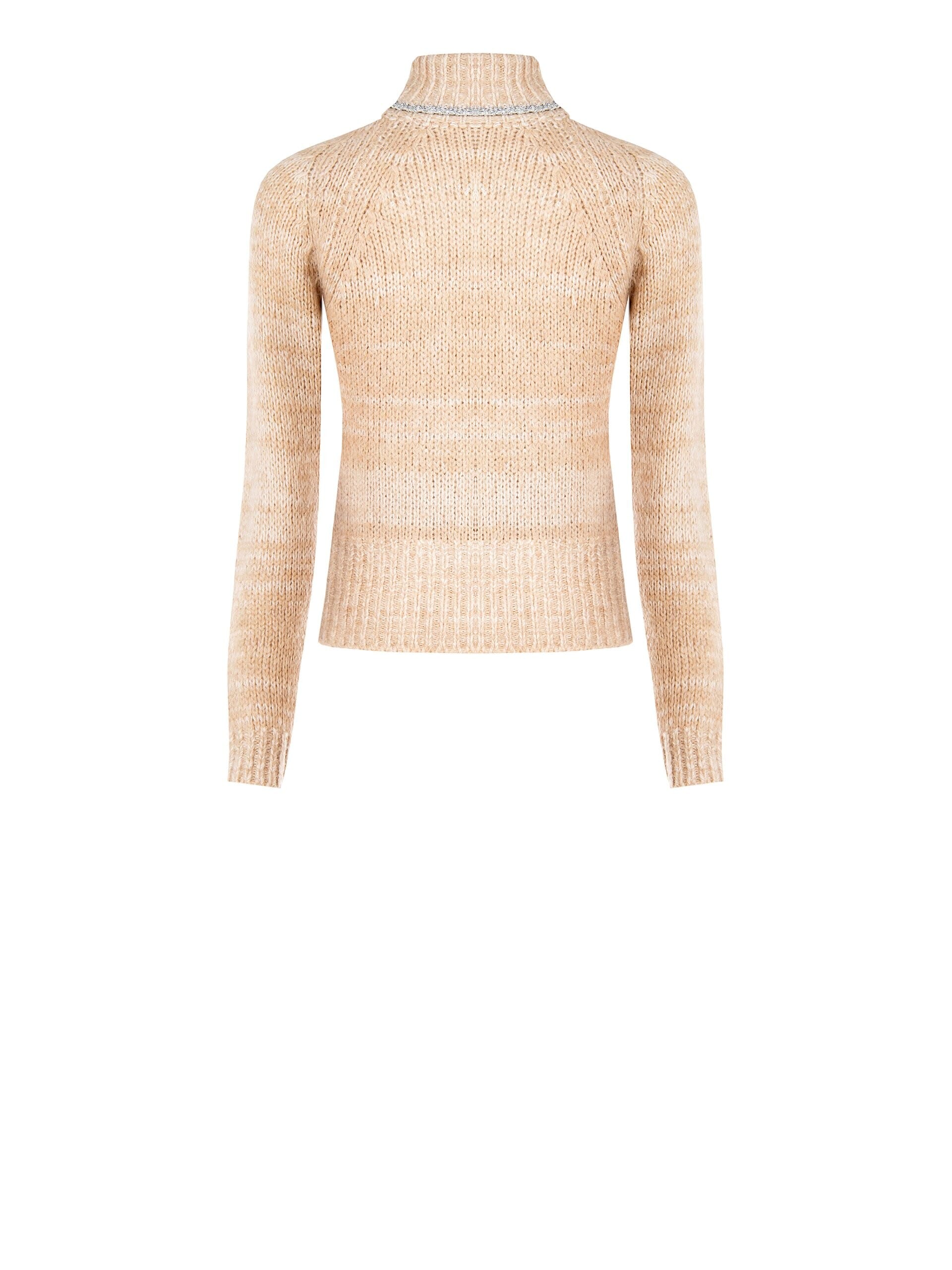 Pull à col roulé à rayures en Lurex Rinascimento