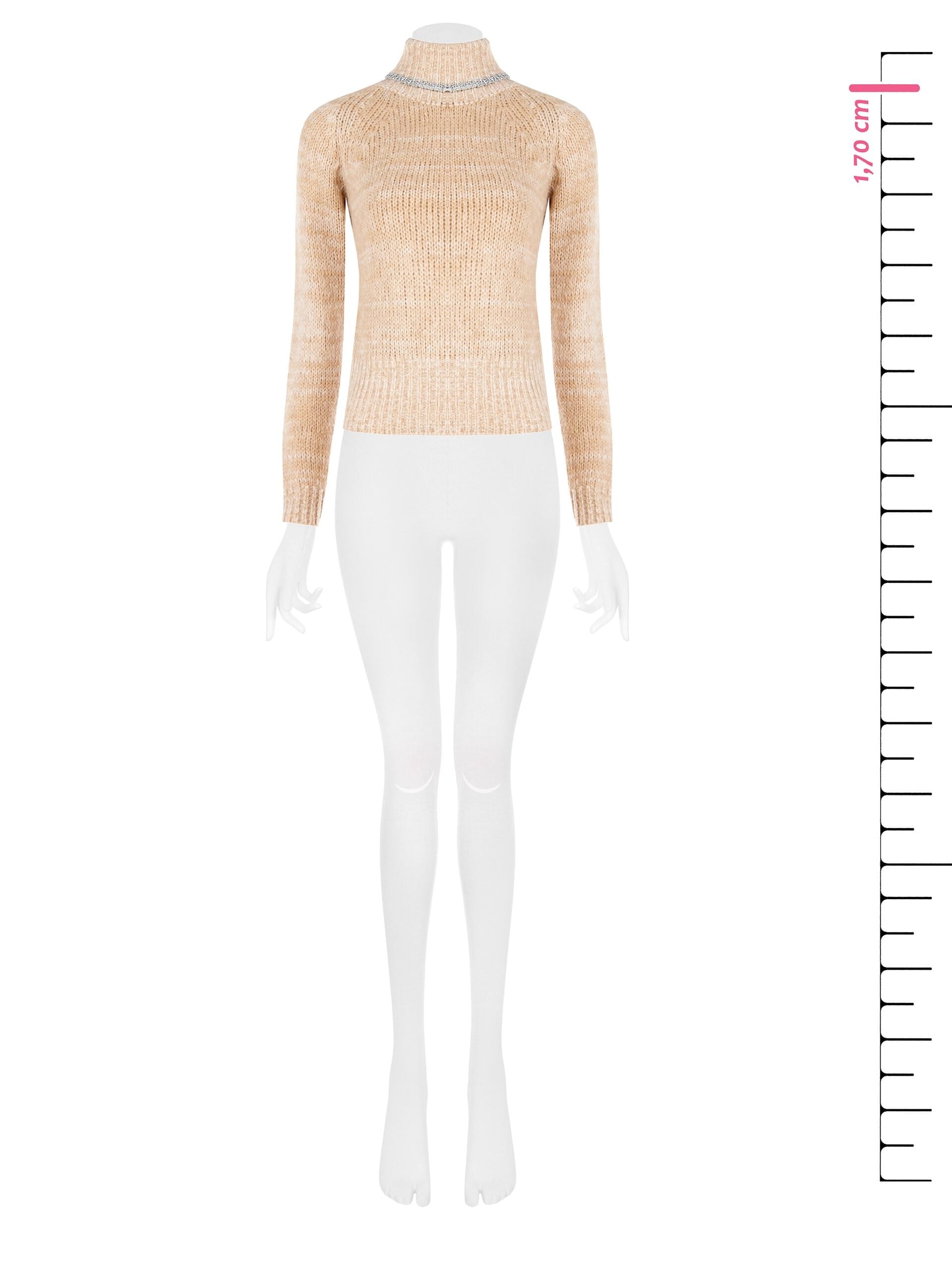 Pull à col roulé à rayures en Lurex Rinascimento