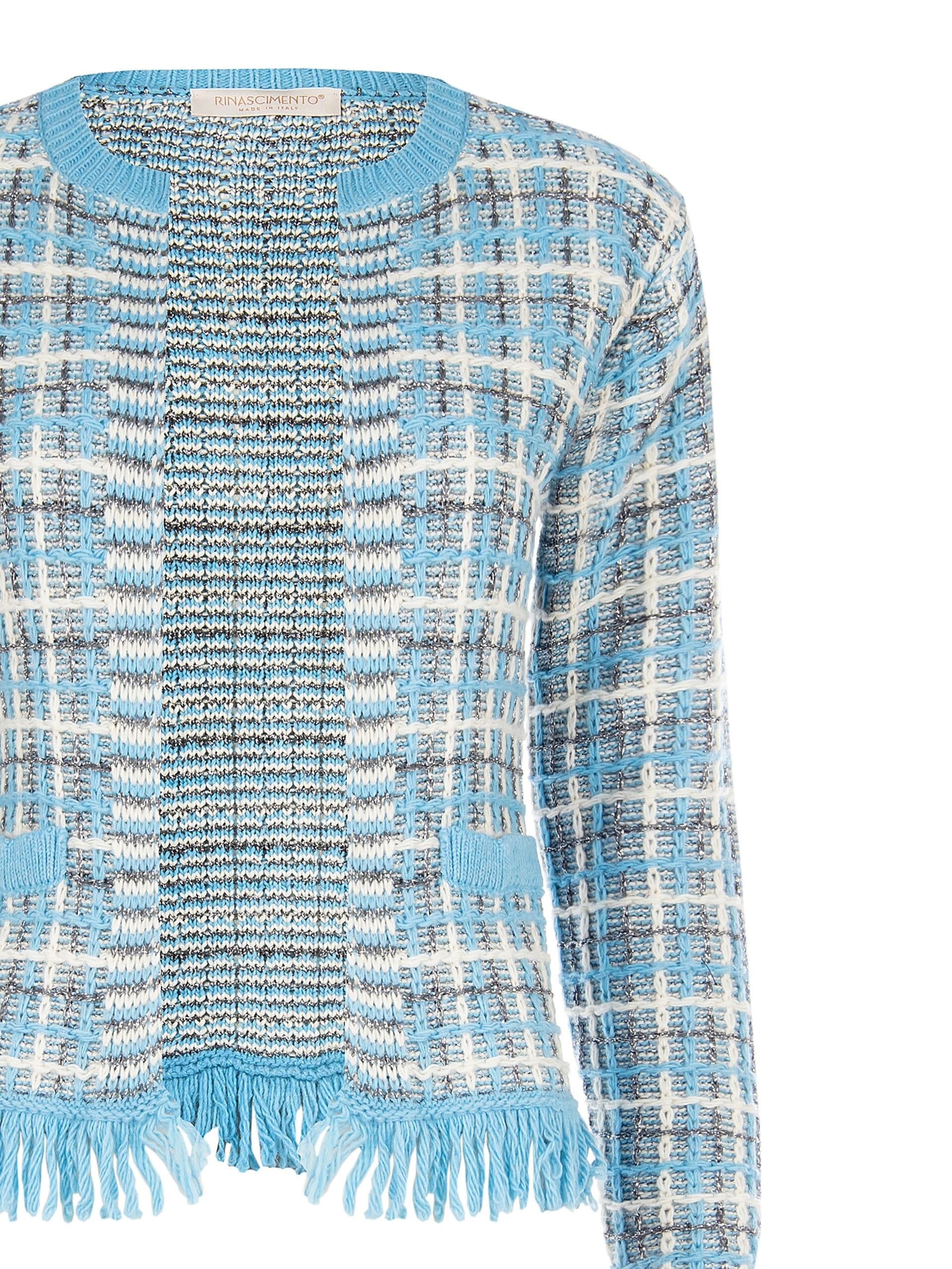 Cardigan ouvert avec un fil de Lurex Rinascimento