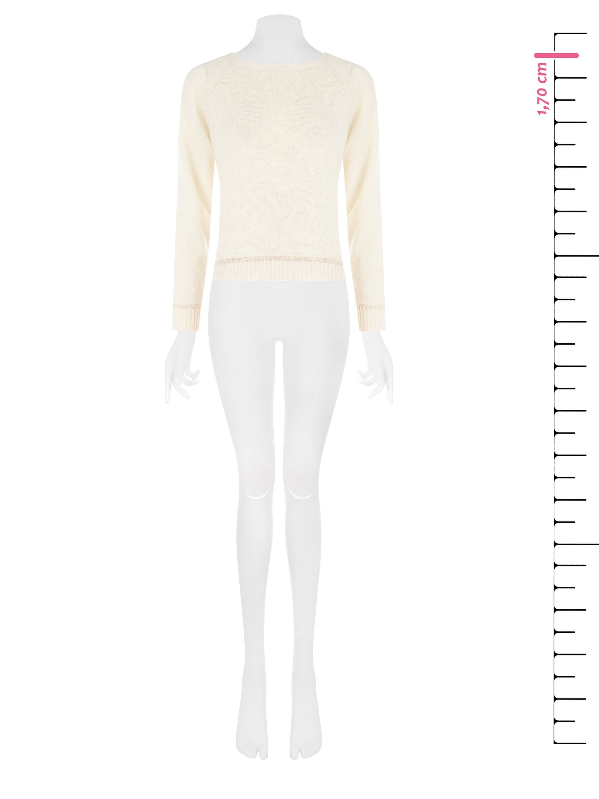 Rinascimento Wool Blend Crew Neck Sweater With Lurex Stripe Detail