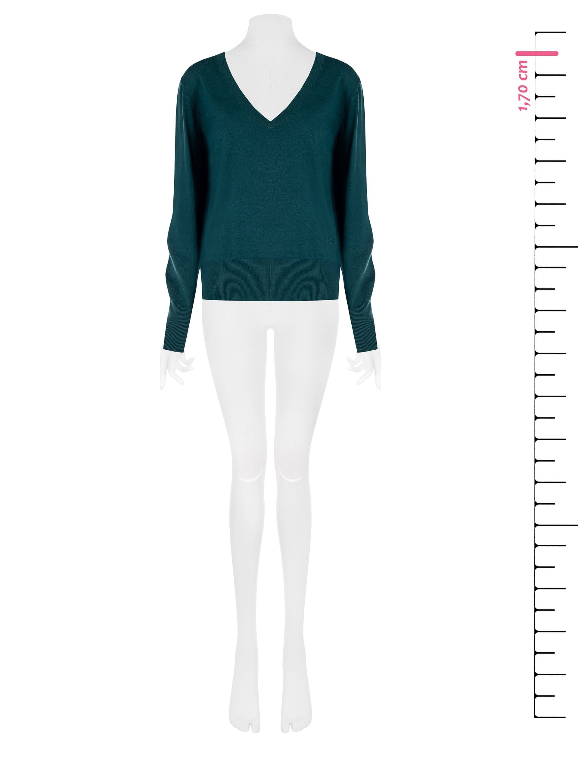 V-Neck Sweater With Embroidered RR Logo Rinascimento