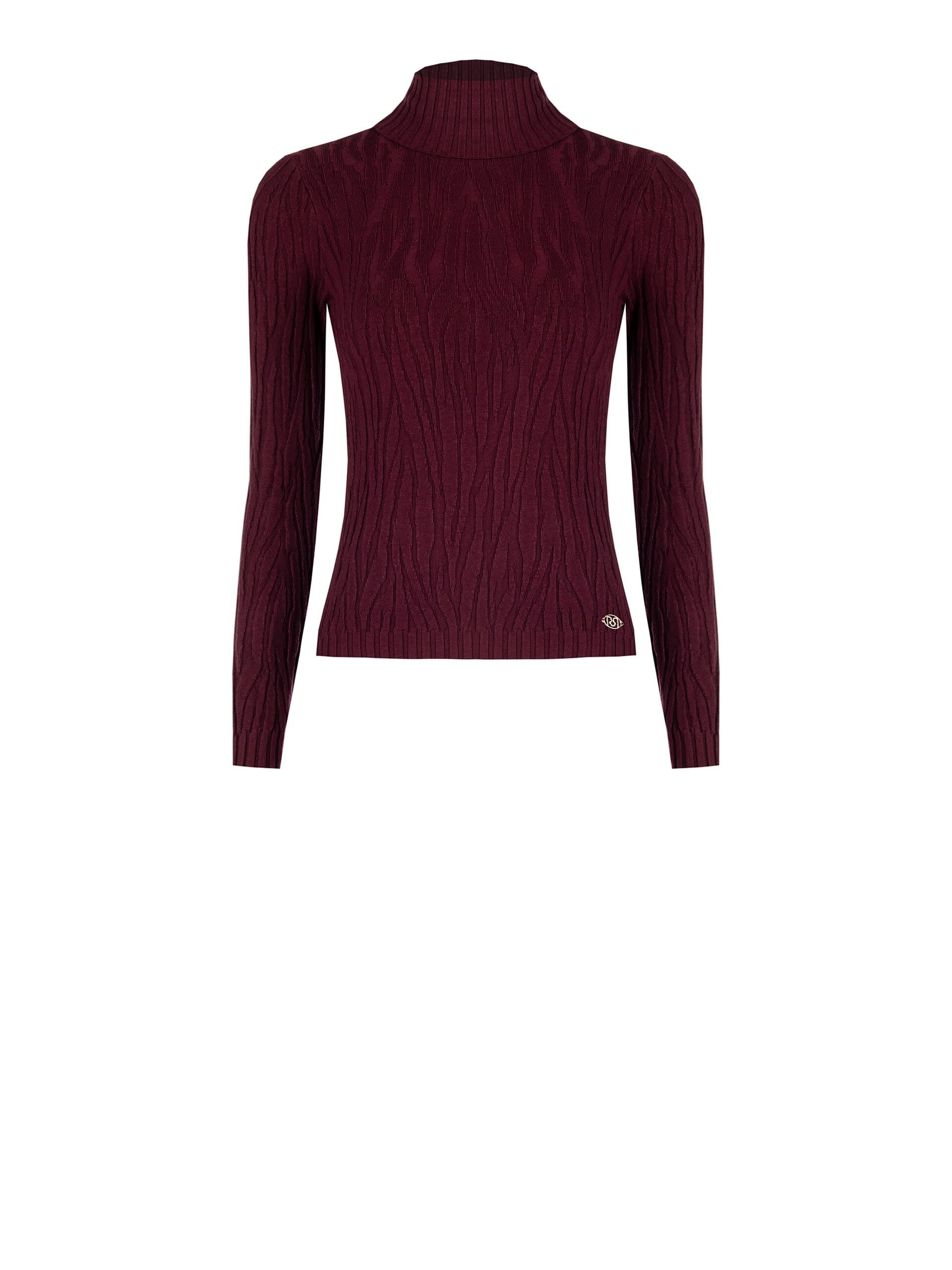 Maglione Dolcevita Con Trama In Rilievo E Targhetta Logo RR Rinascimento