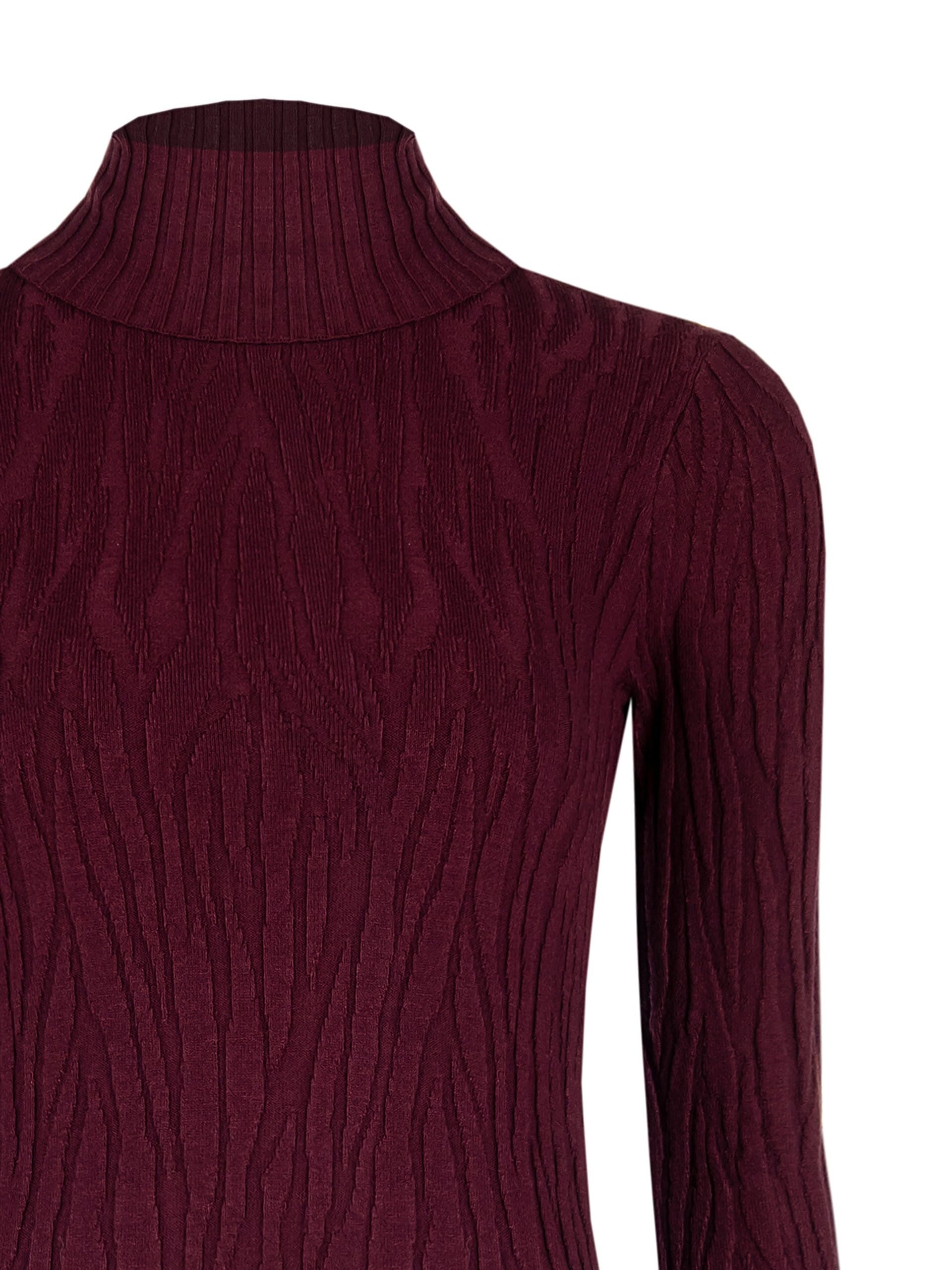 Maglione Dolcevita Con Trama In Rilievo E Targhetta Logo RR Rinascimento