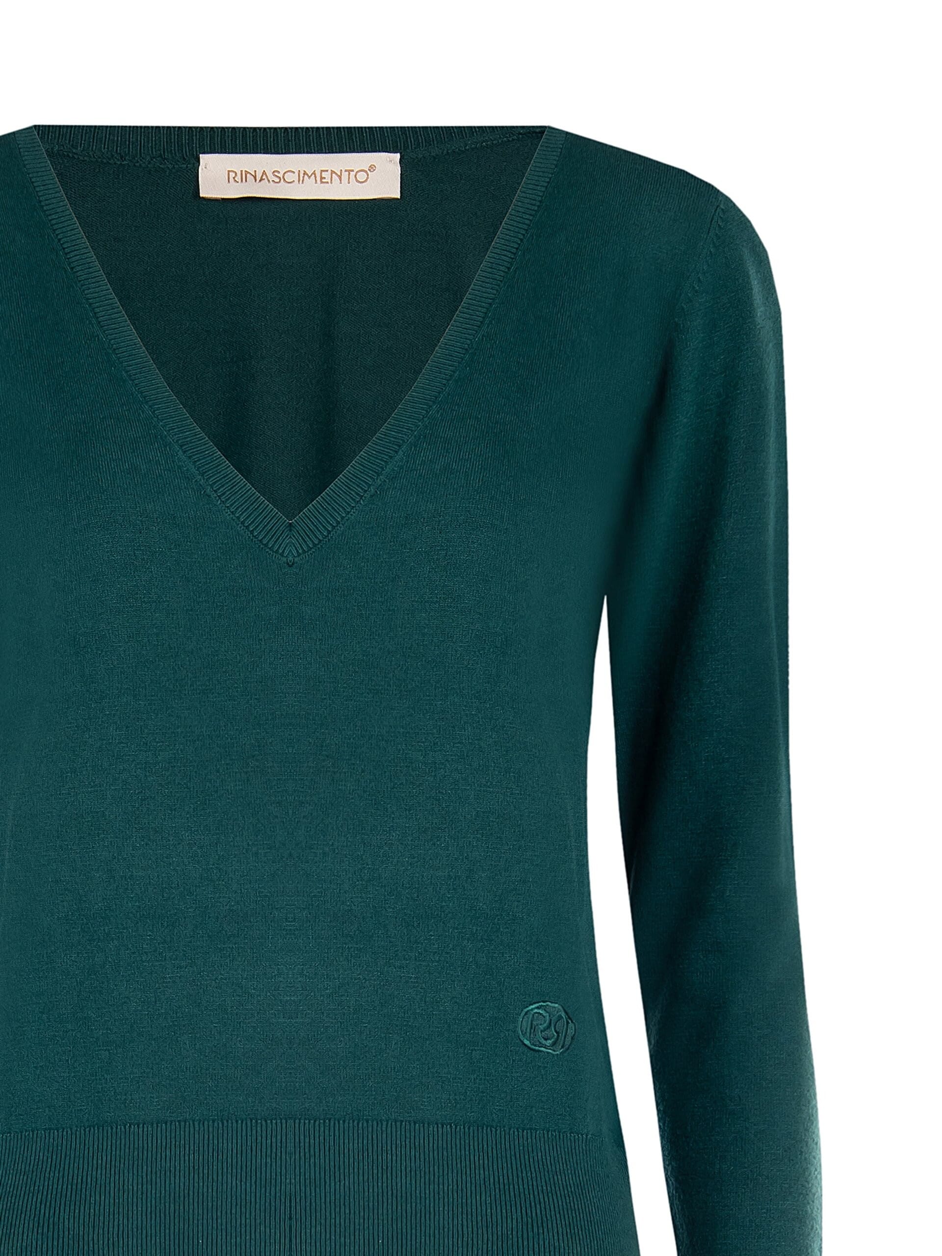 Maglione Con Scollo A V Profondo E Logo RR Ricamato Rinascimento