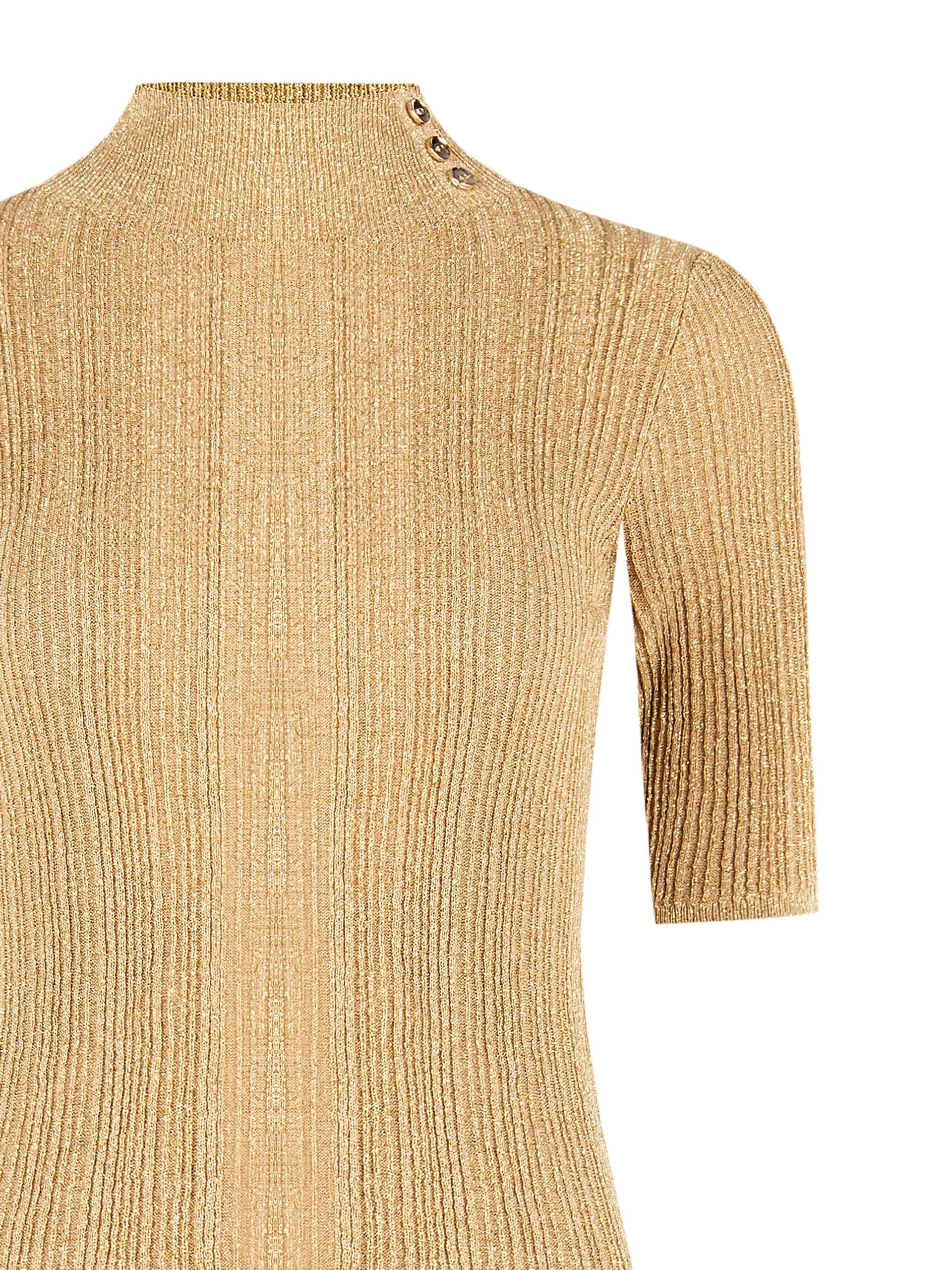 Rinascimento - Top à col roulé en maille côtelée avec fil Lurex