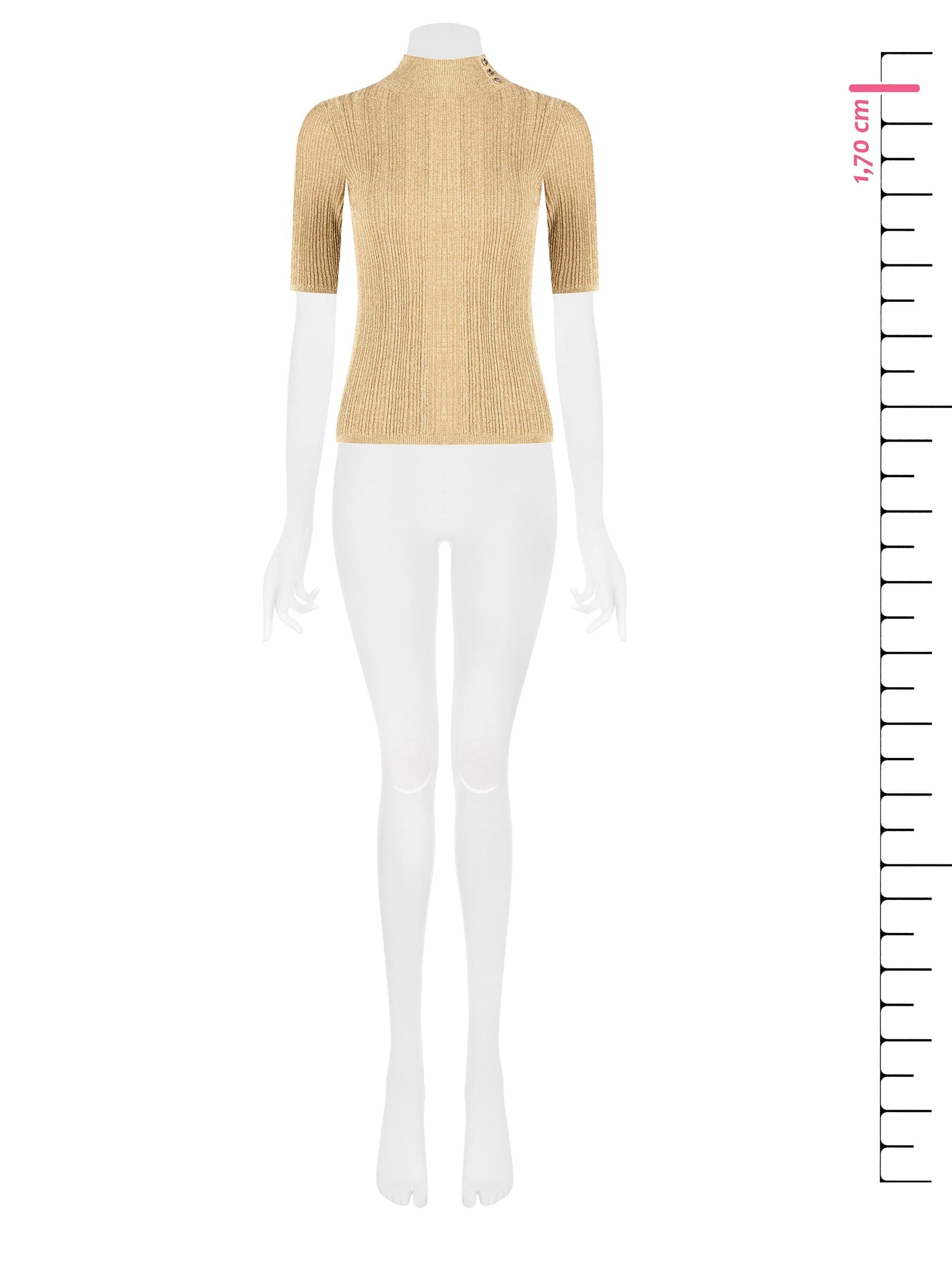 Rinascimento - Top à col roulé en maille côtelée avec fil Lurex