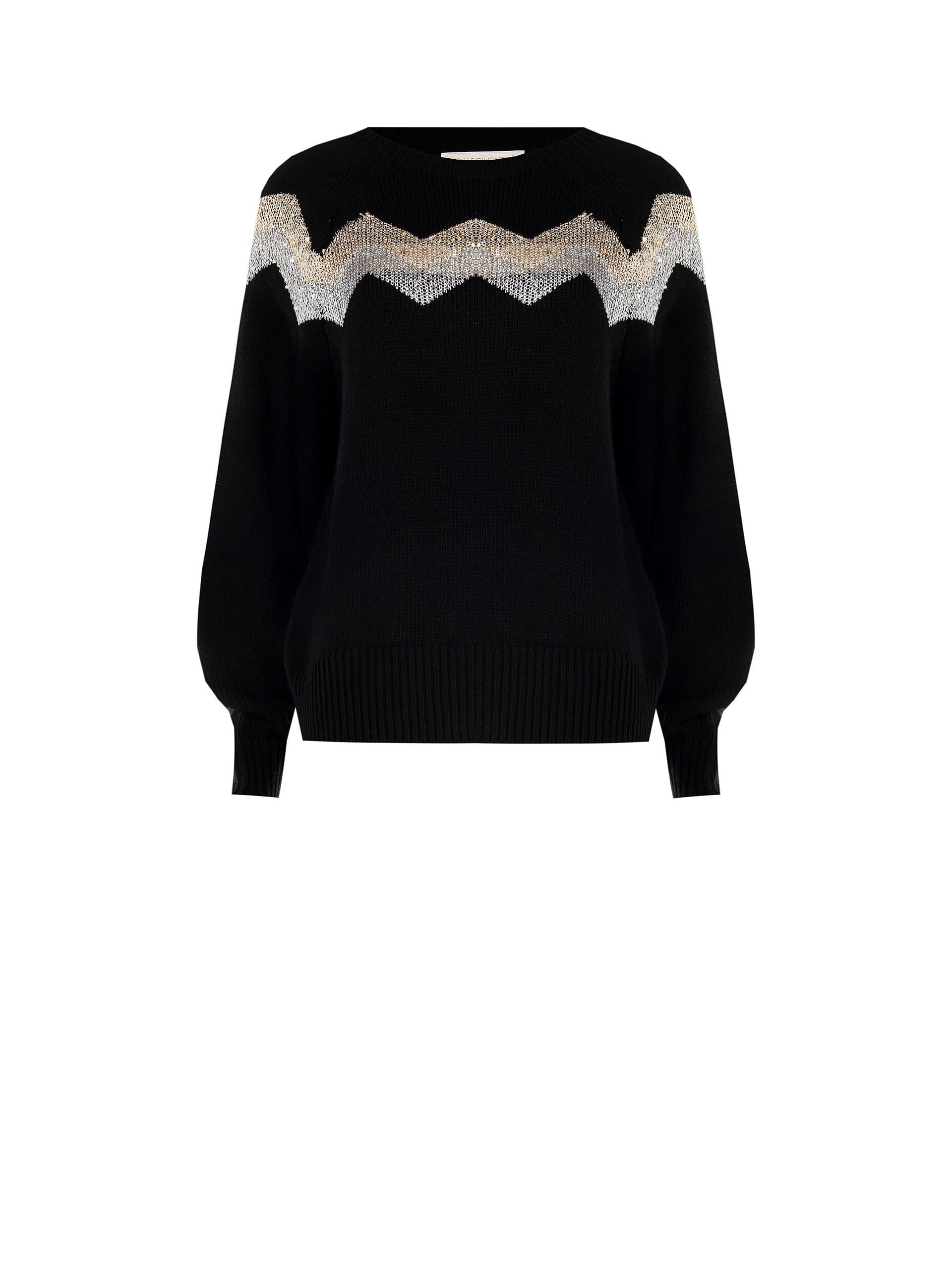 Pull Zig Zag avec micro paillettes Rinascimento