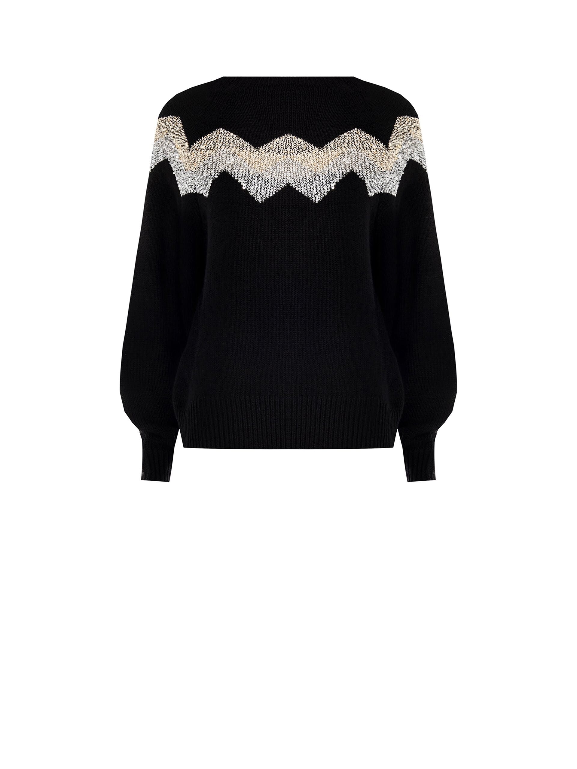 Pull Zig Zag avec micro paillettes Rinascimento