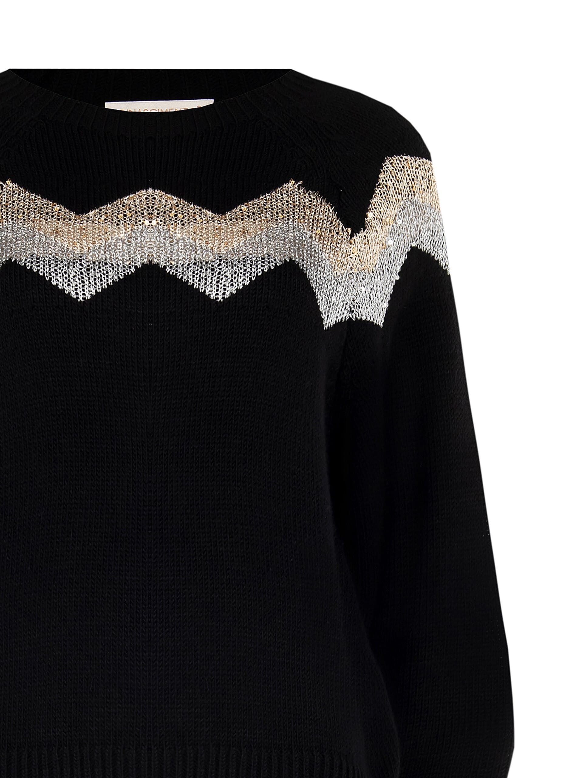 Pull Zig Zag avec micro paillettes Rinascimento