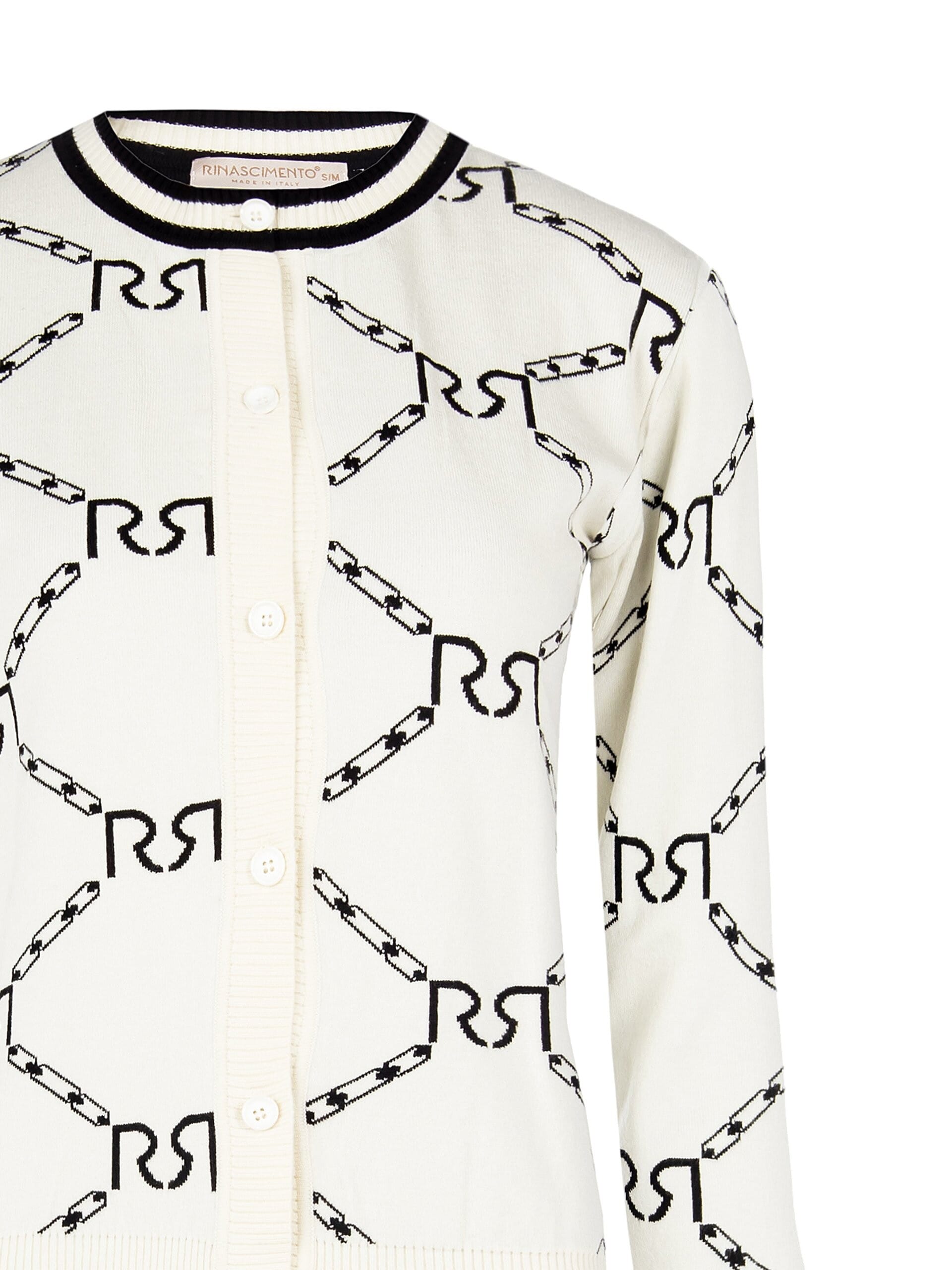 Cardigan avec motif de chaîne et logo RR Rinascimento