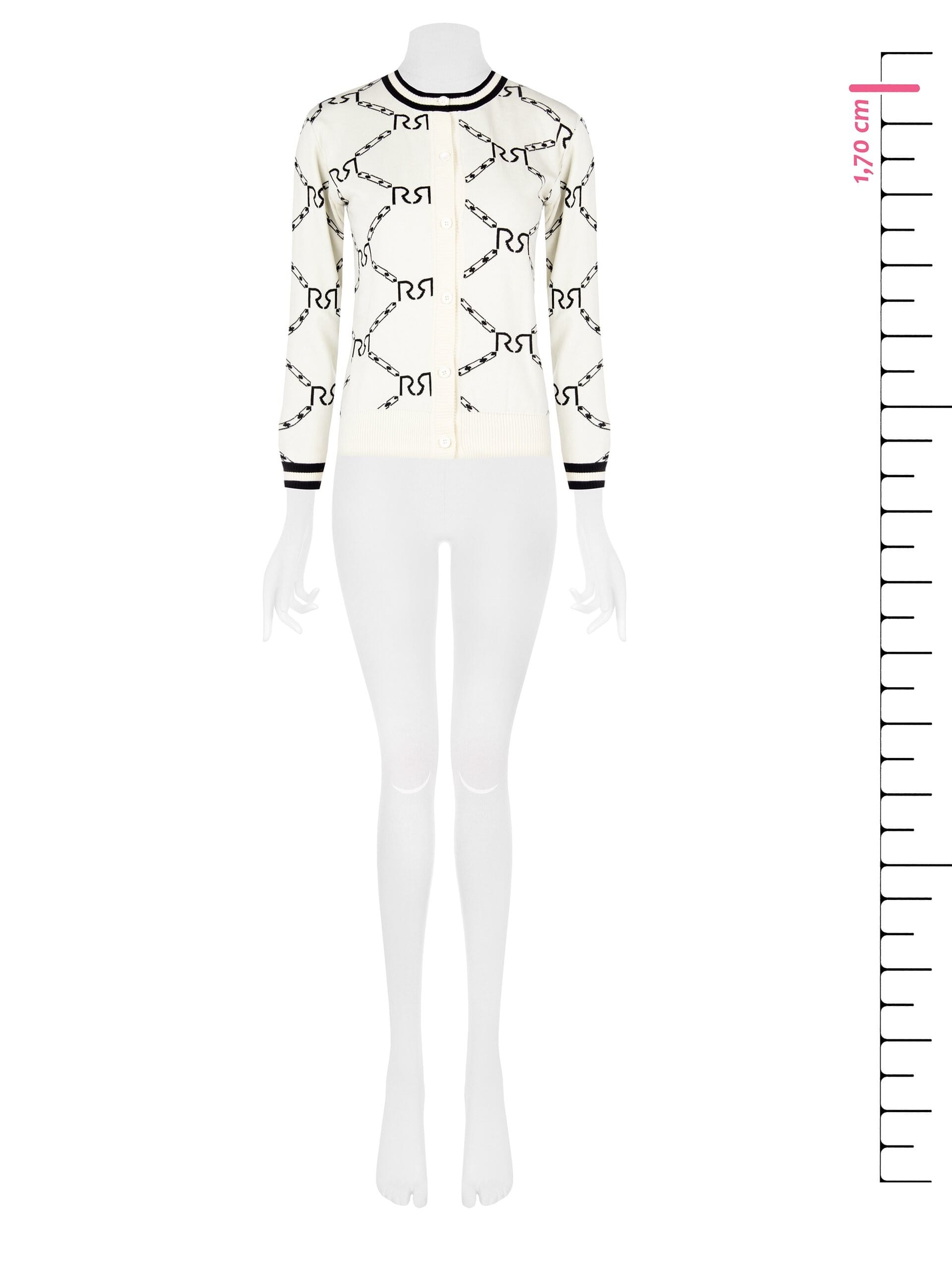 Cardigan avec motif de chaîne et logo RR Rinascimento