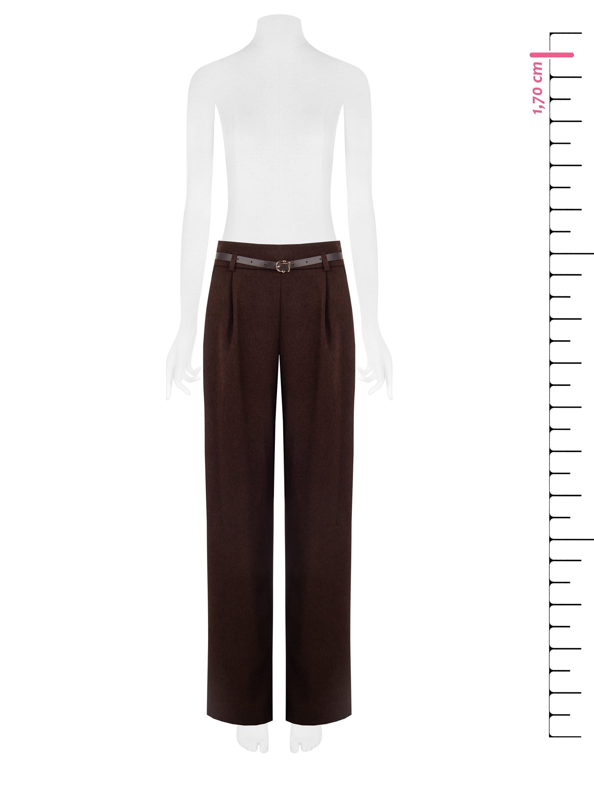 Pantalon palazzo avec volants et ceinture en similicuir assortie Rinascimento