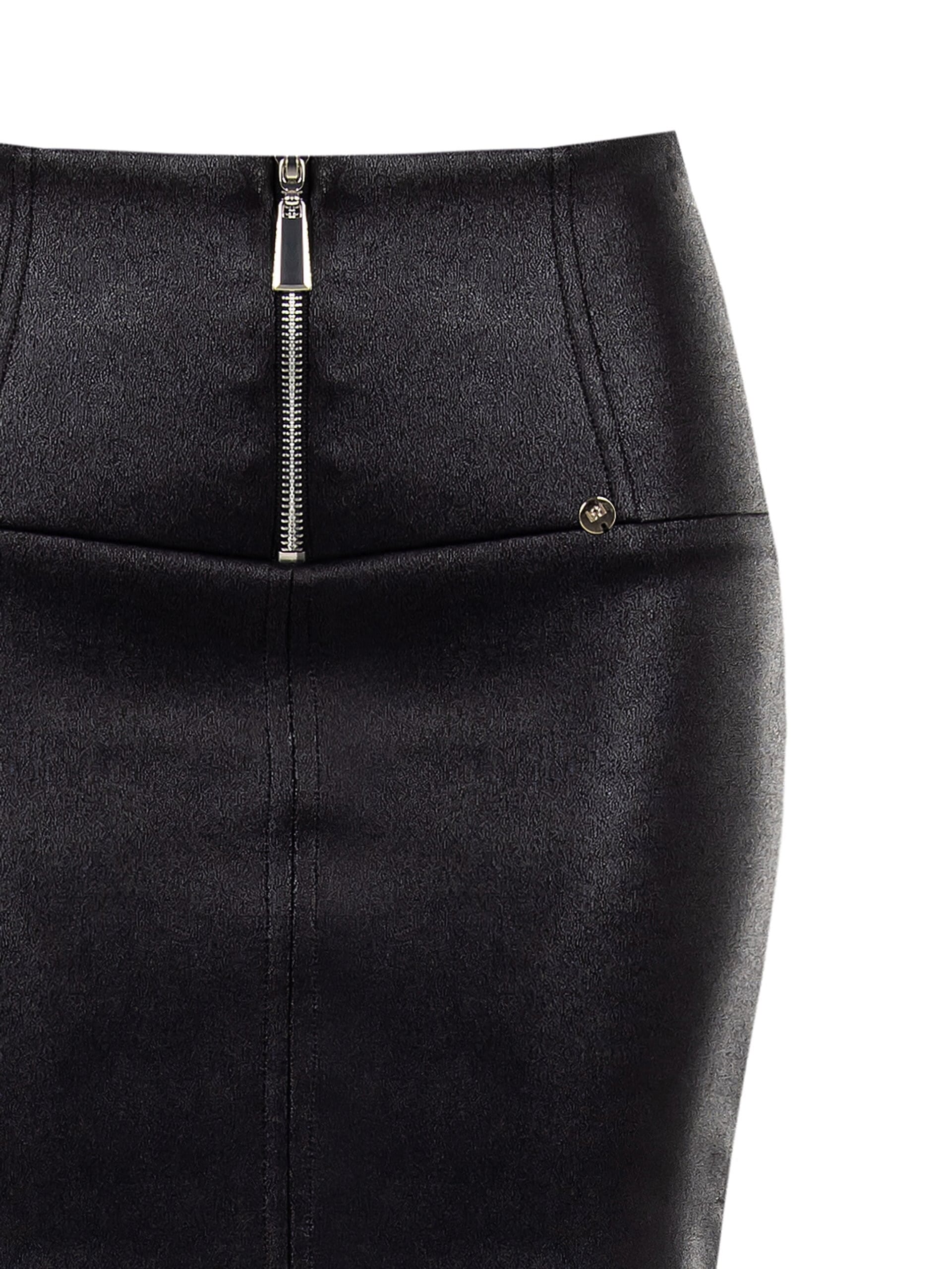 Rinascimento - Jupe crayon en jersey enduit effet cuir