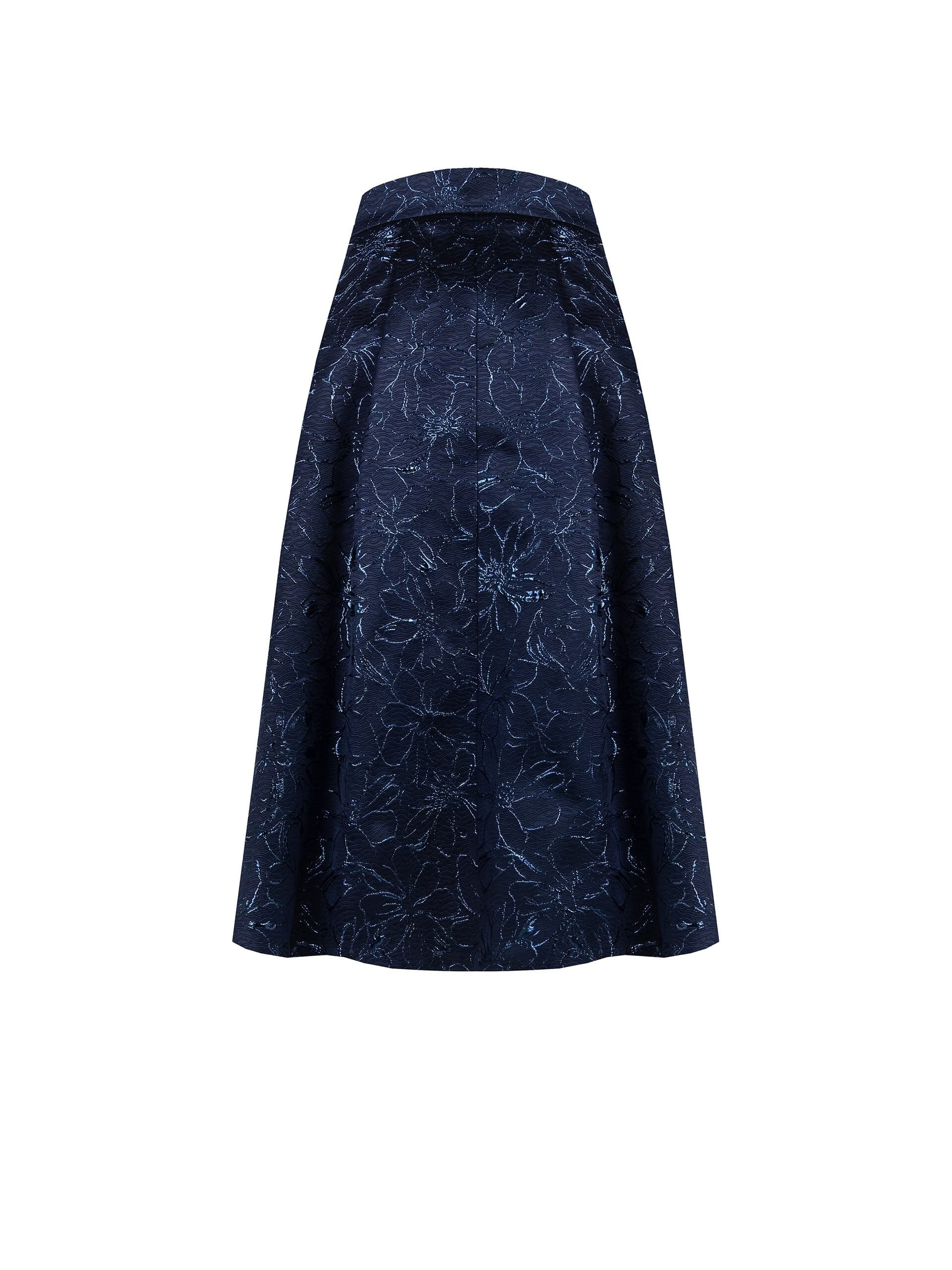 Gonna A Ruota In Tessuto Jacquard A Fiori Con Lurex Con Tasche Rinascimento