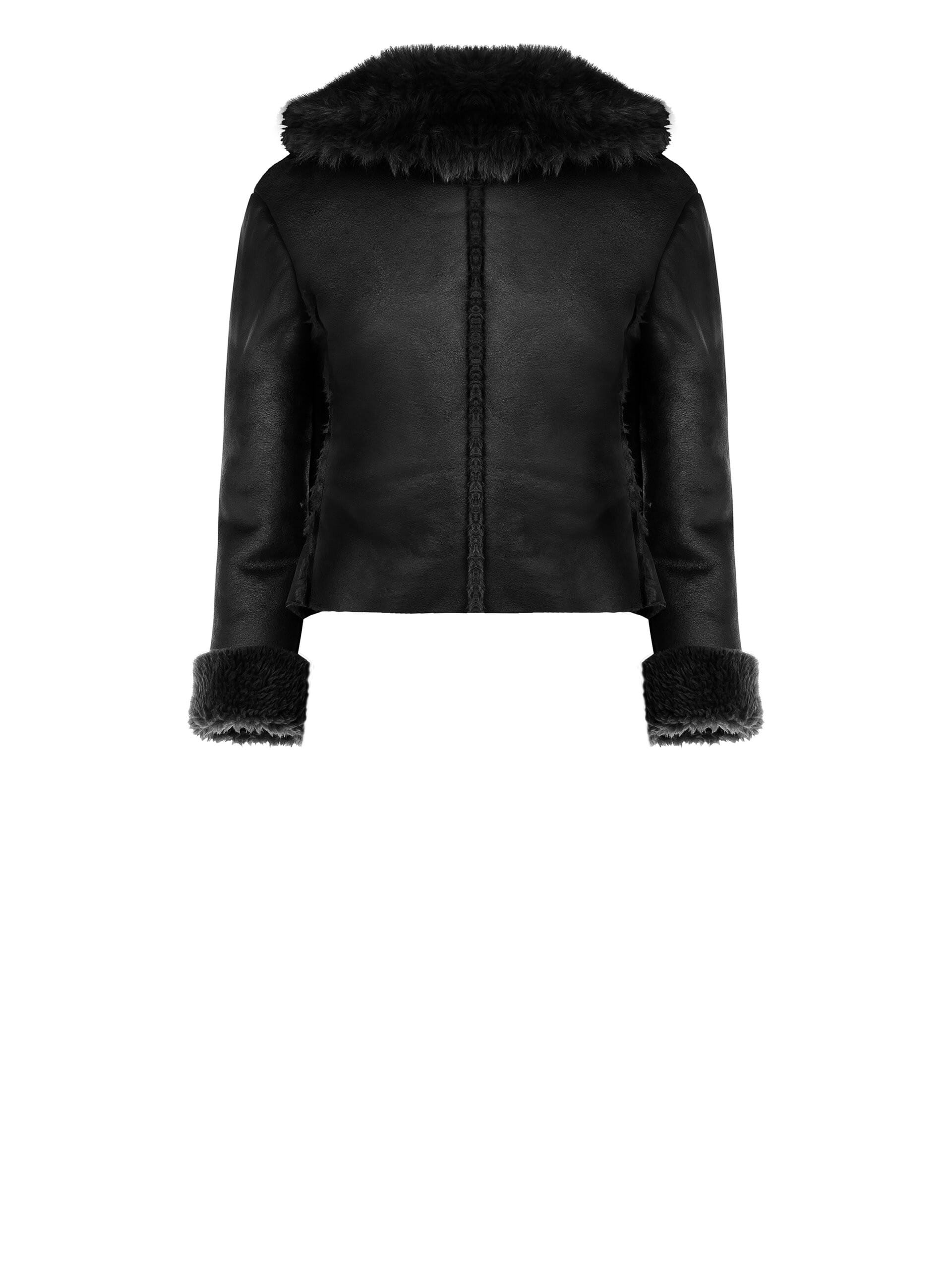 Cappotto Corto Simil Montone Con Collo E Polsini In Pelliccia Sintetica Rinascimento