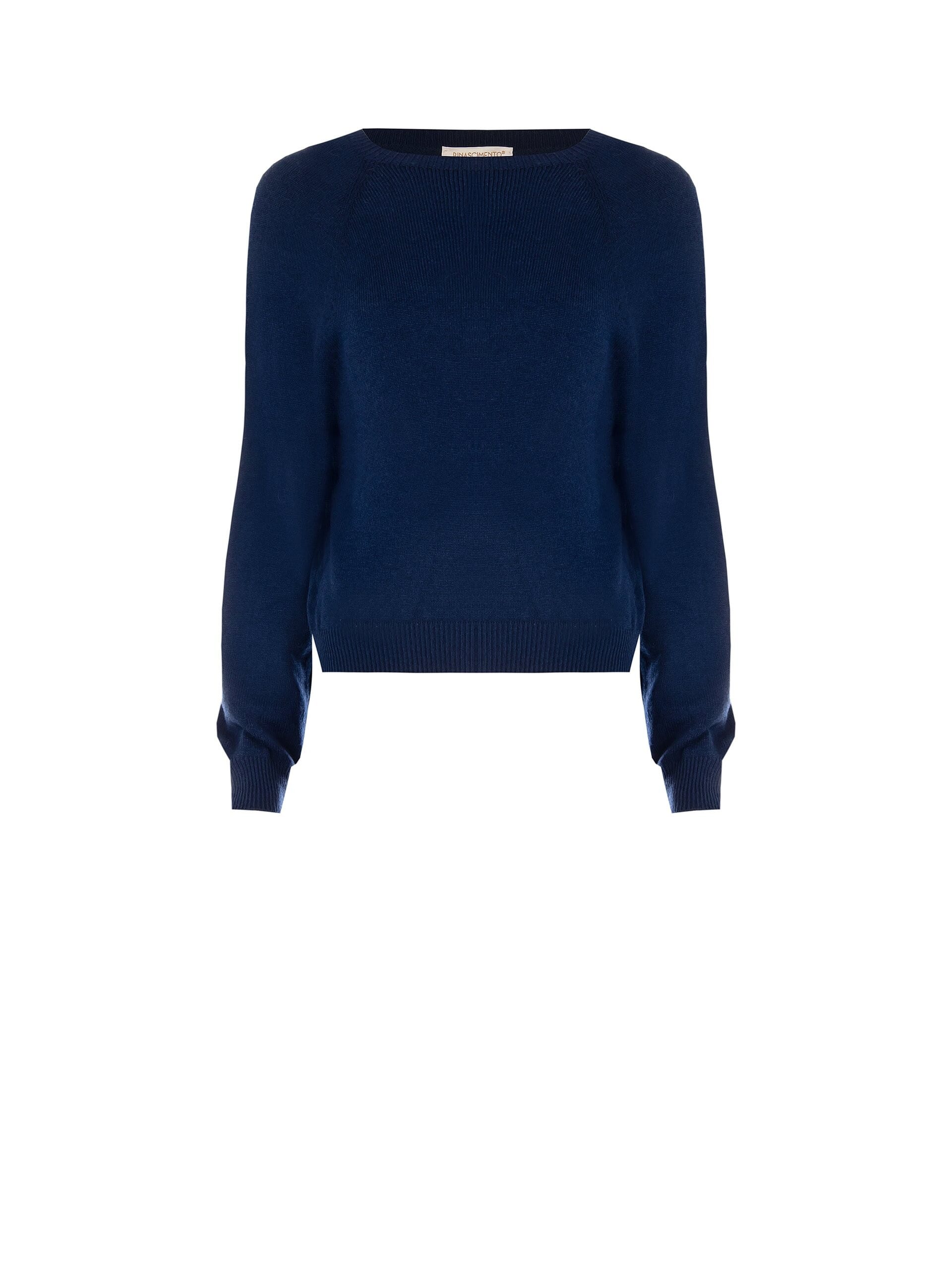 Crew Neck Sweater With Cut-Out On One Shoulder Rinascimento