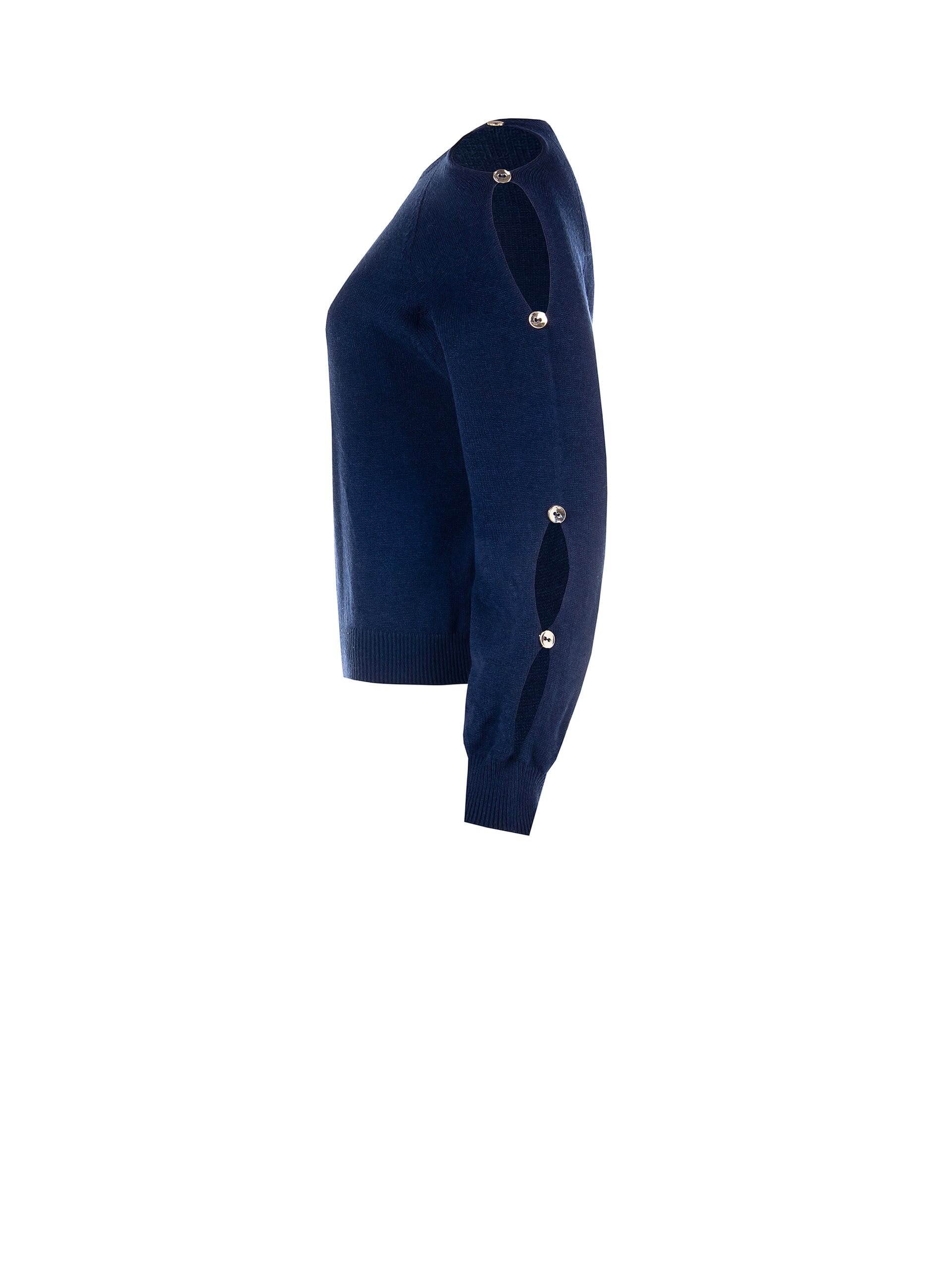 Crew Neck Sweater With Cut-Out On One Shoulder Rinascimento