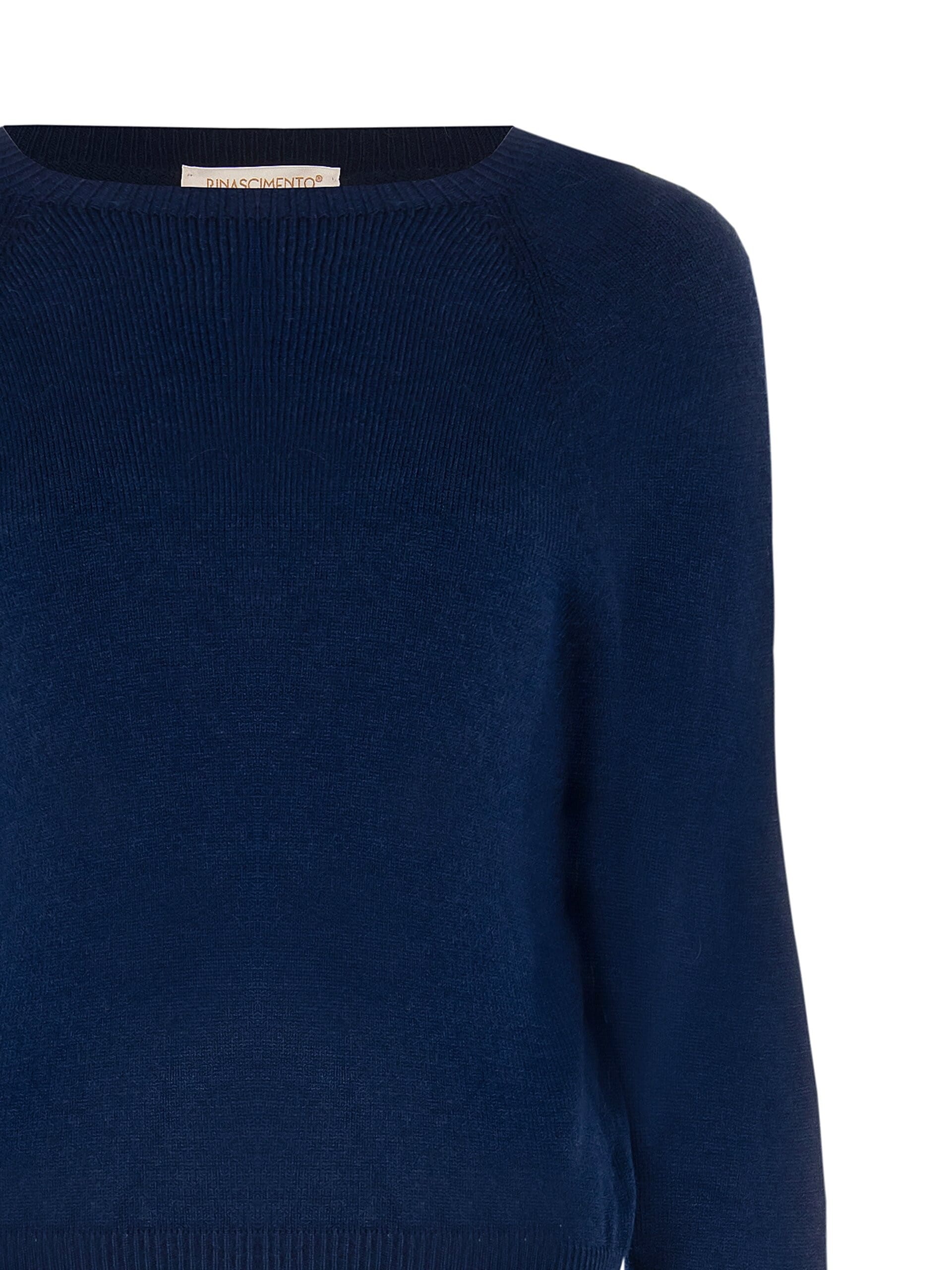 Crew Neck Sweater With Cut-Out On One Shoulder Rinascimento