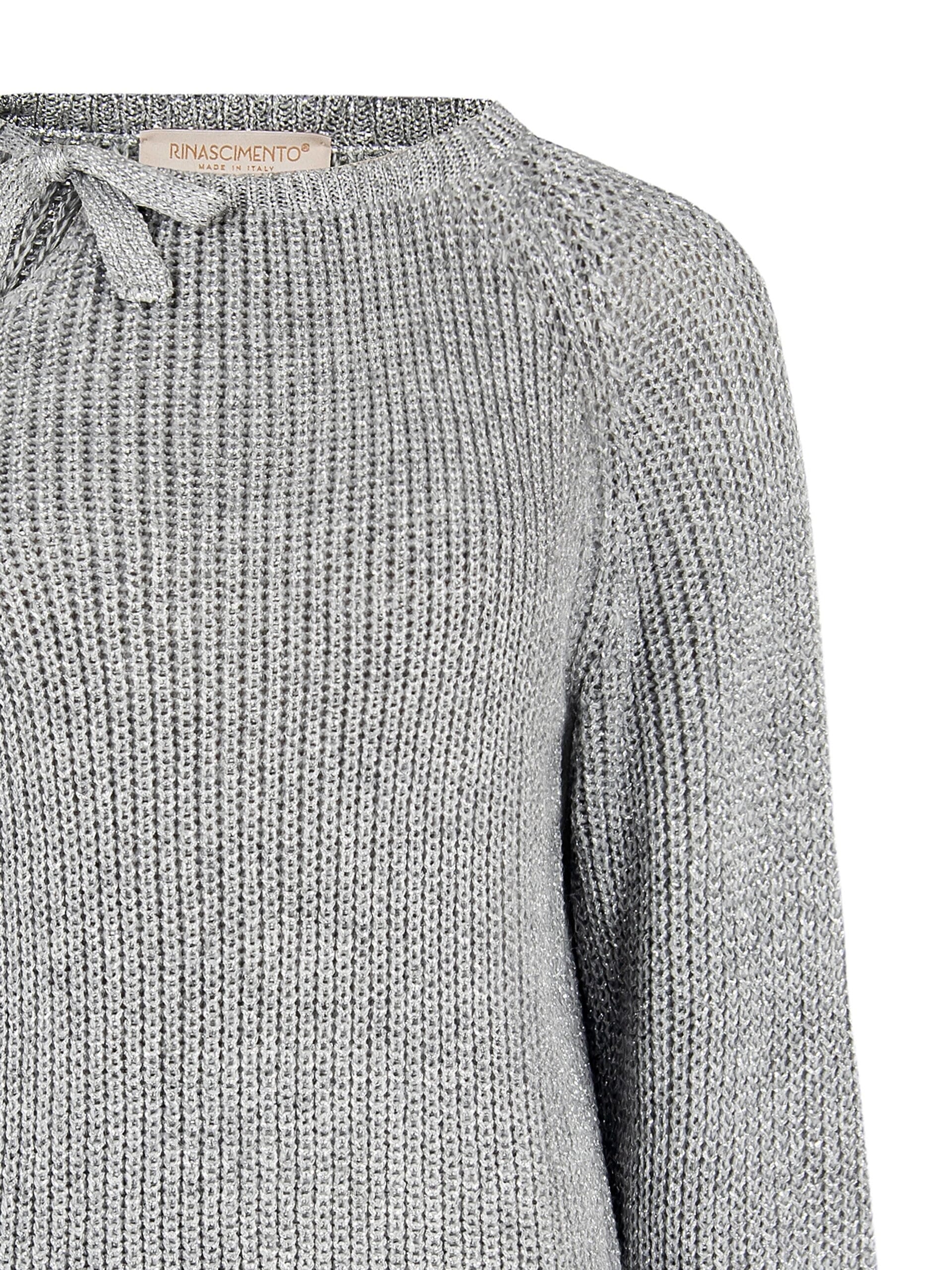 Pull court tressé avec Lurex et découpes Rinascimento