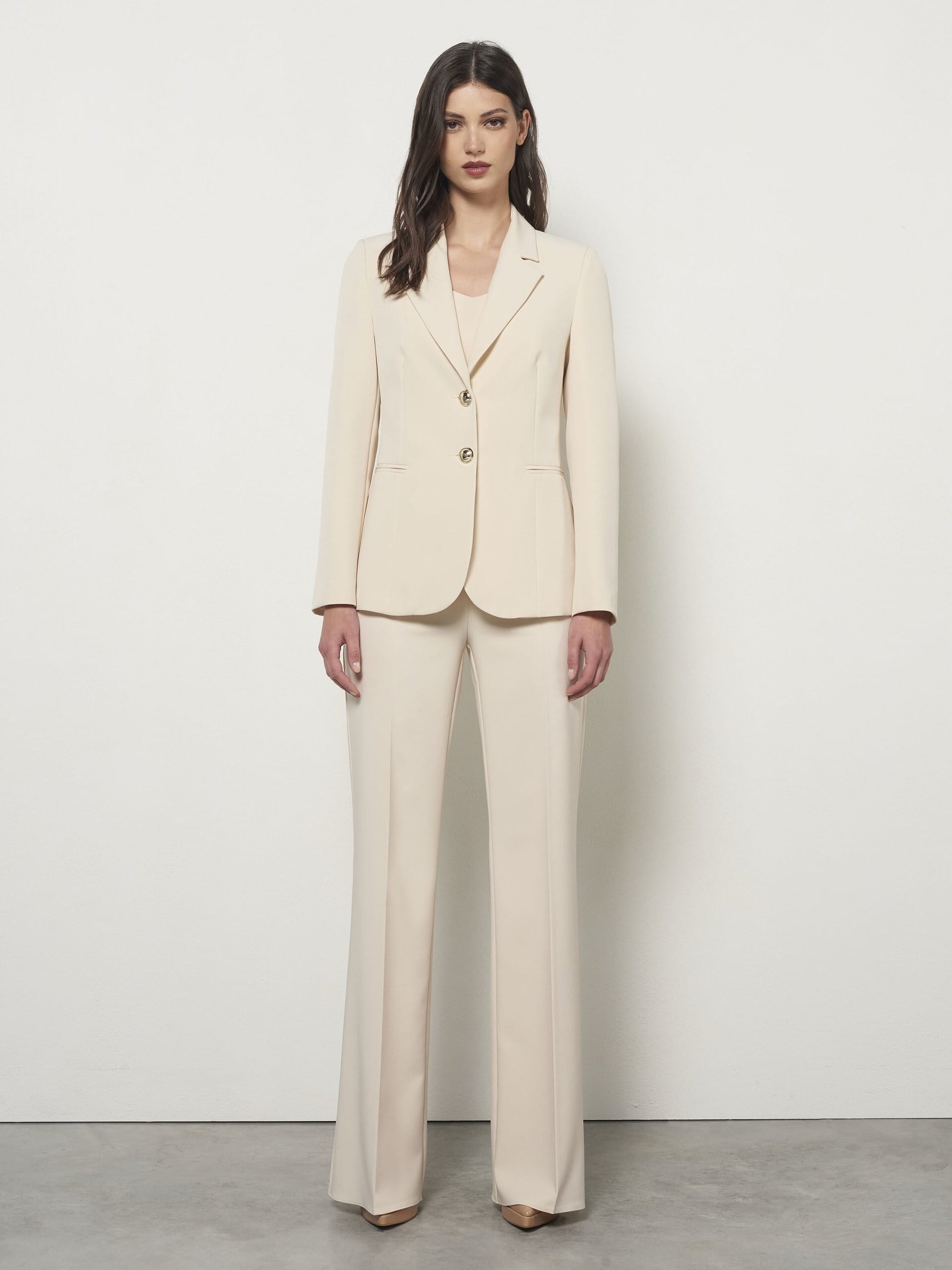 Pantalon palazzo en tissu technique avec fermeture éclair latérale Rinascimento