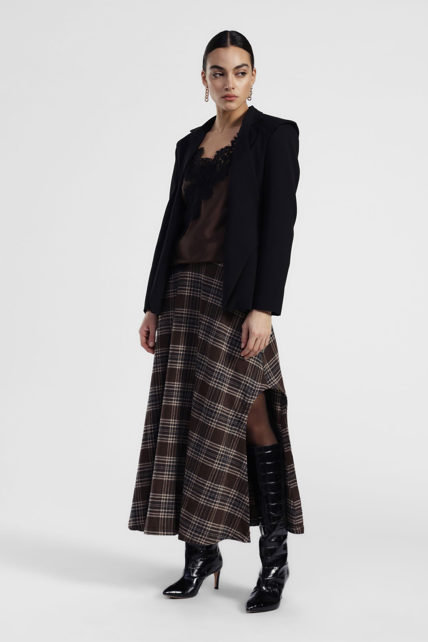 Gonna Lunga A Quadri Con Spacco Laterale Dixie