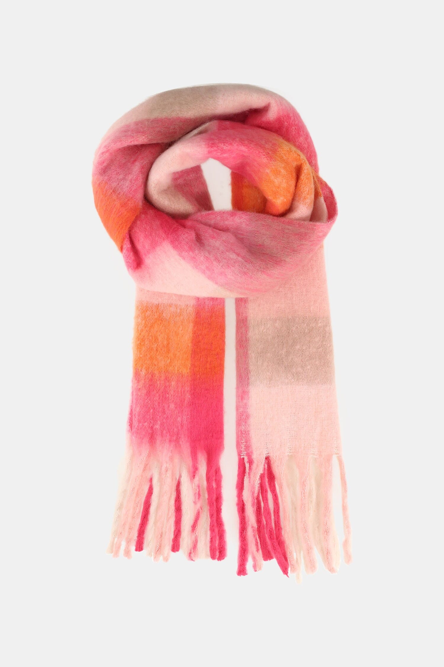 Sciarpa A Quadri Con Frange E Dettagli Colorati Dixie