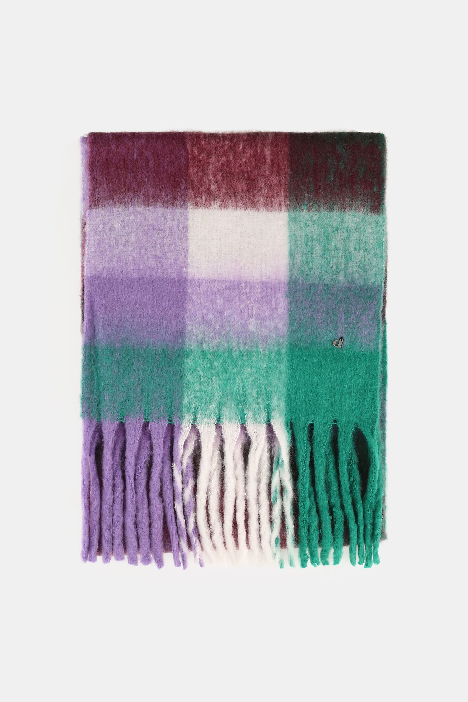 Sciarpa A Quadri Con Frange E Dettagli Colorati Dixie