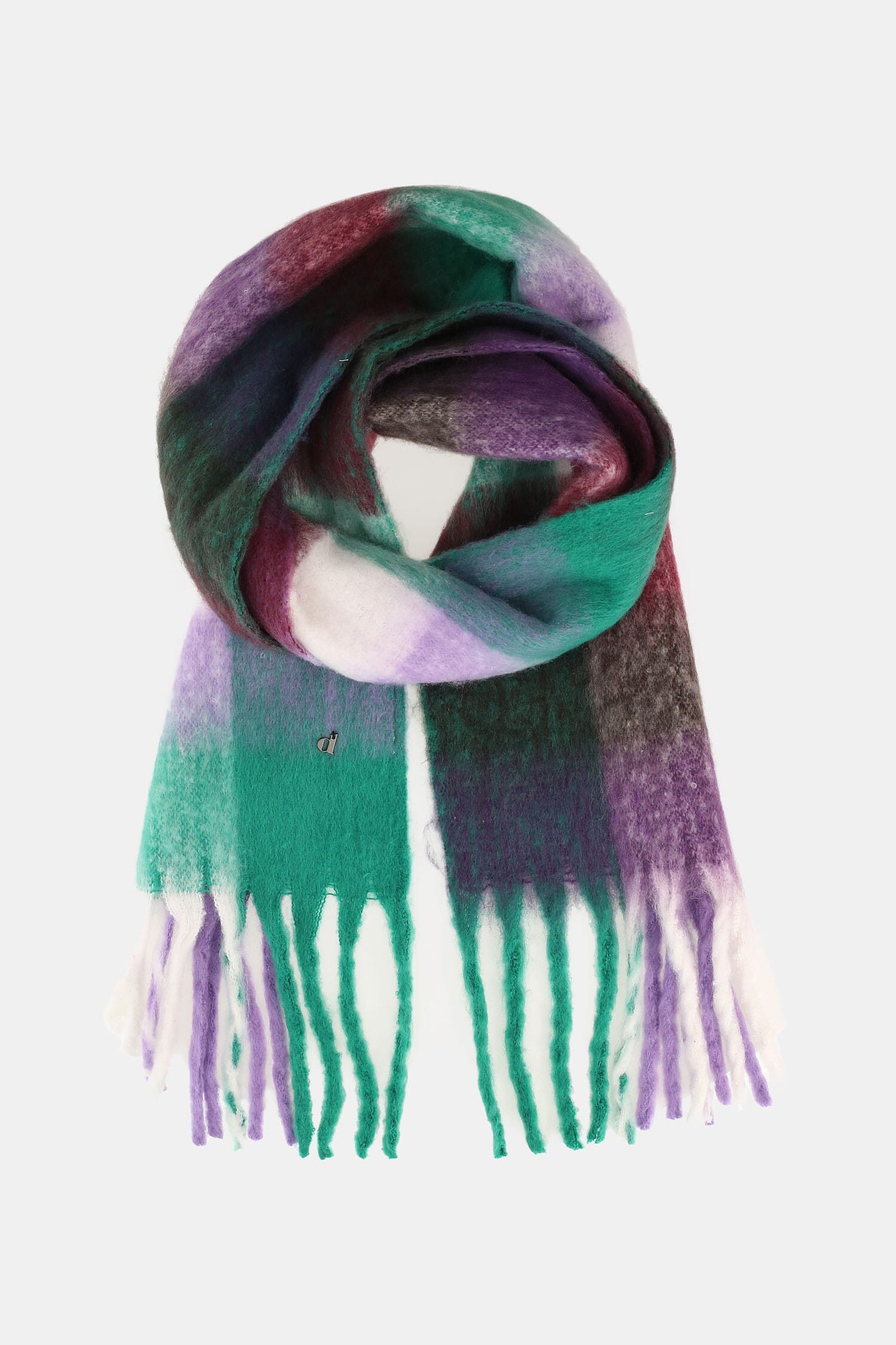 Sciarpa A Quadri Con Frange E Dettagli Colorati Dixie