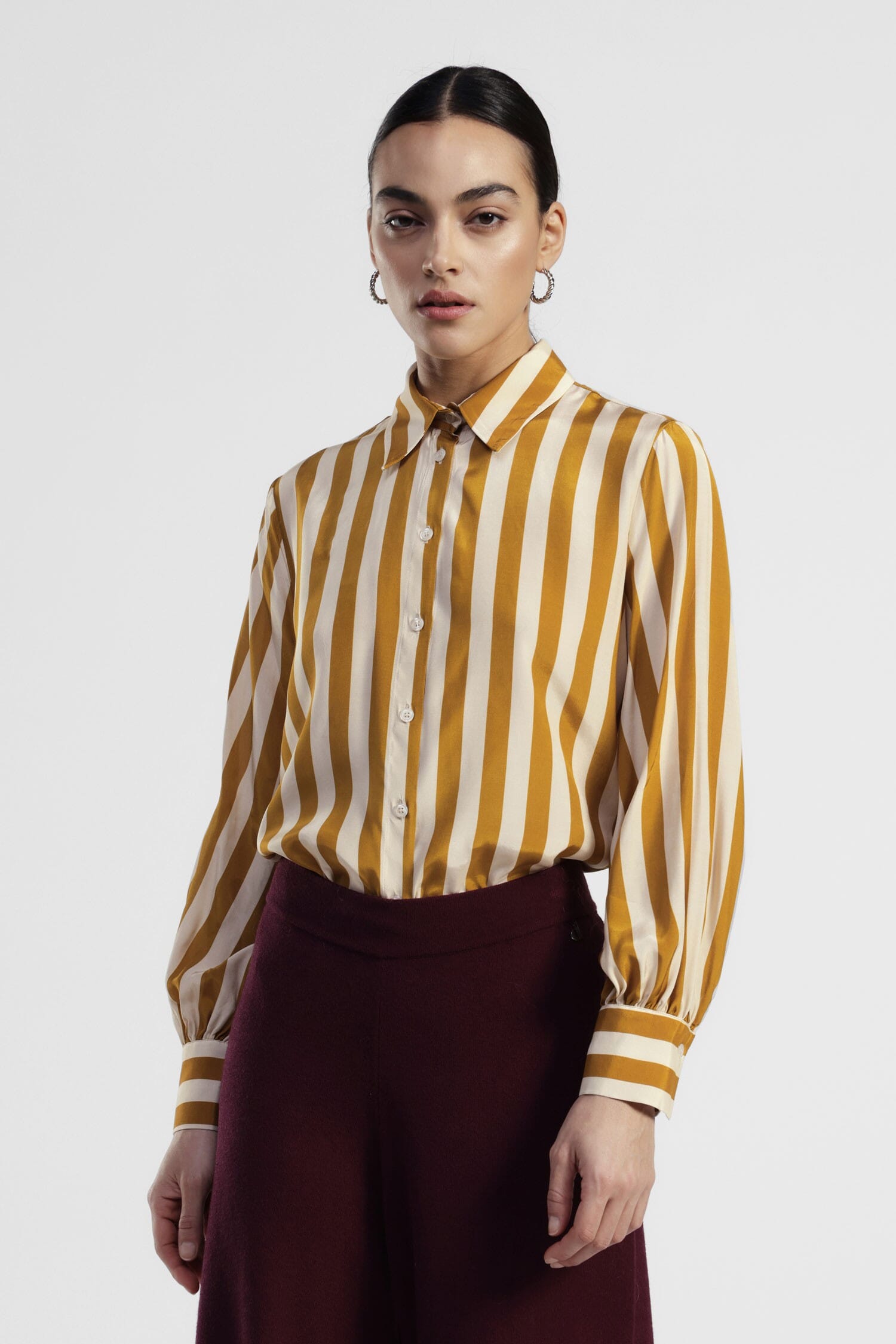 Dixie - Chemise à rayures verticales et manches larges