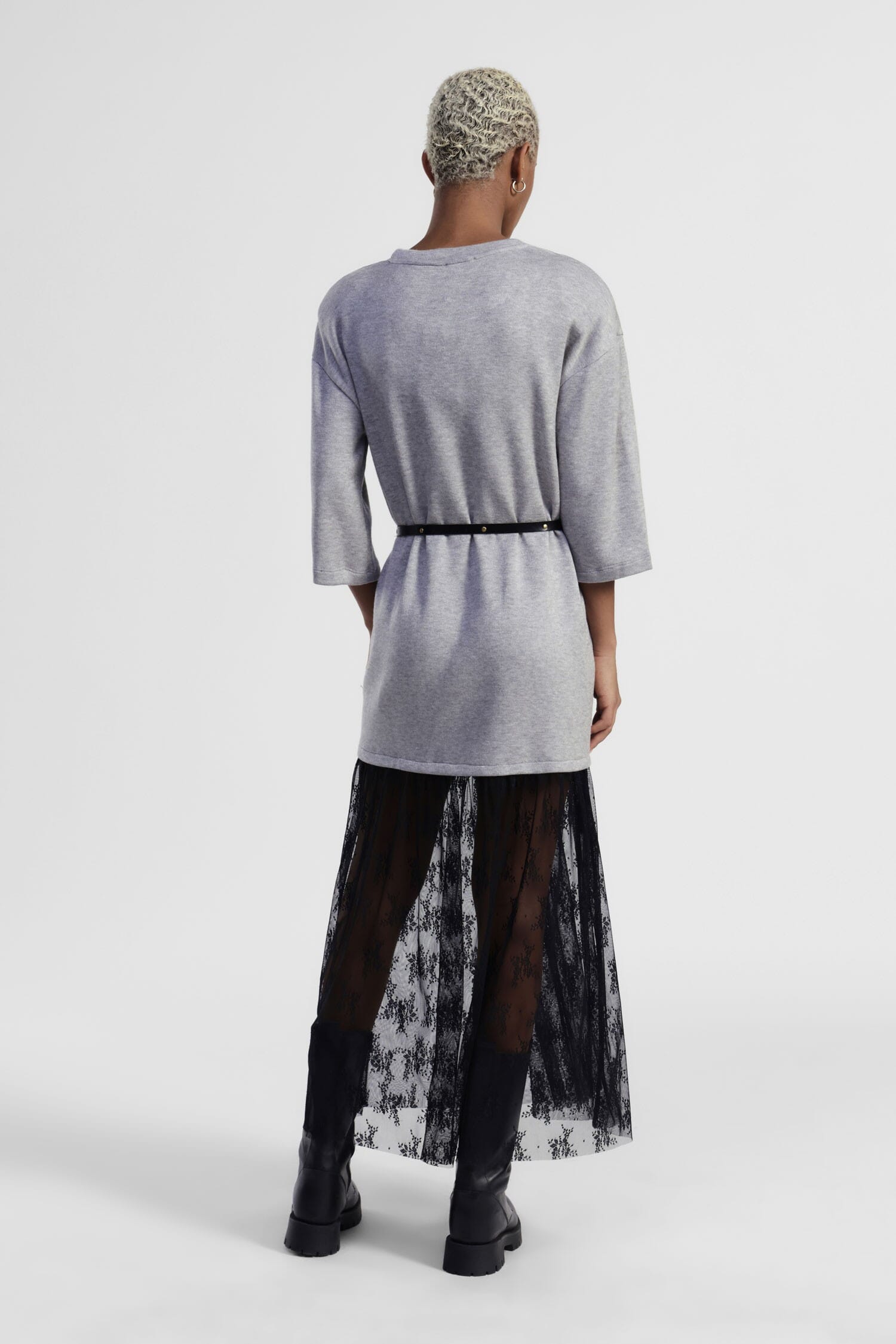 Abito Lungo Con Cintura E Fondo In Tulle Dixie