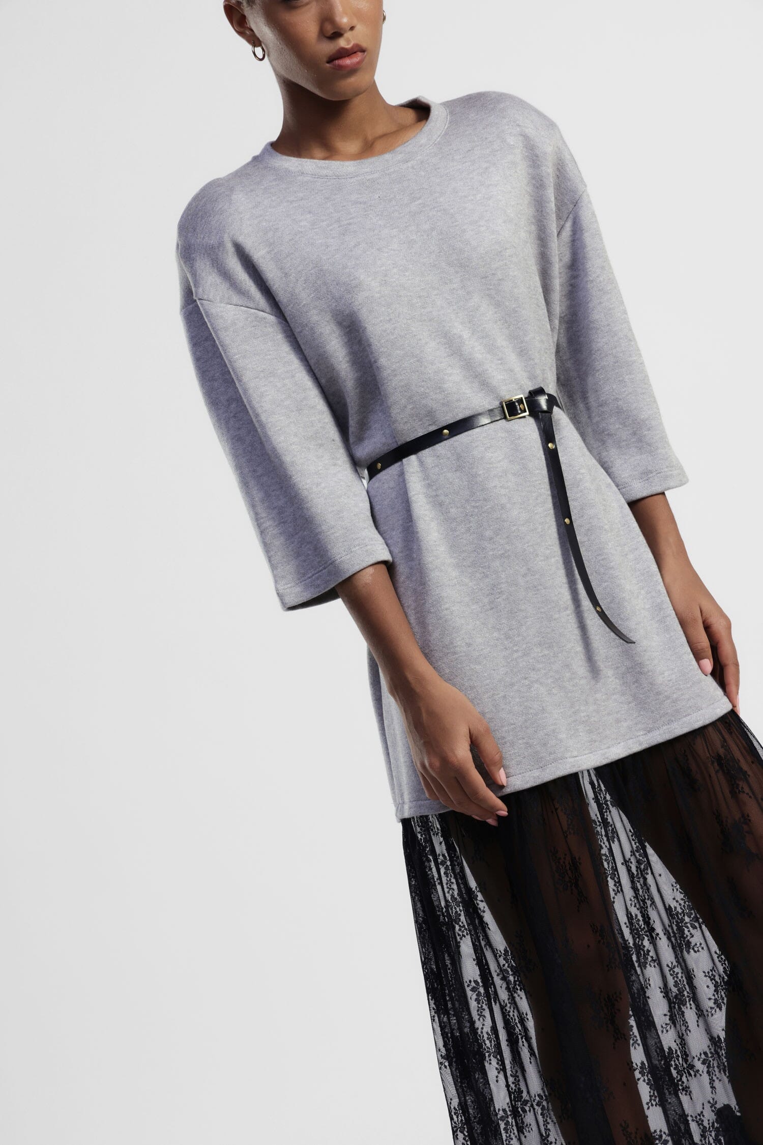 Abito Lungo Con Cintura E Fondo In Tulle Dixie